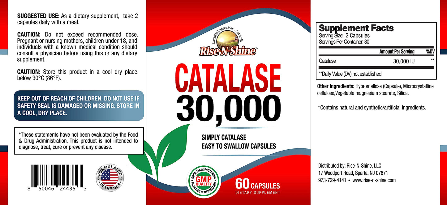 CATALASE EXTREME Catalase Supplement 30,000 Capsules, 60 Count