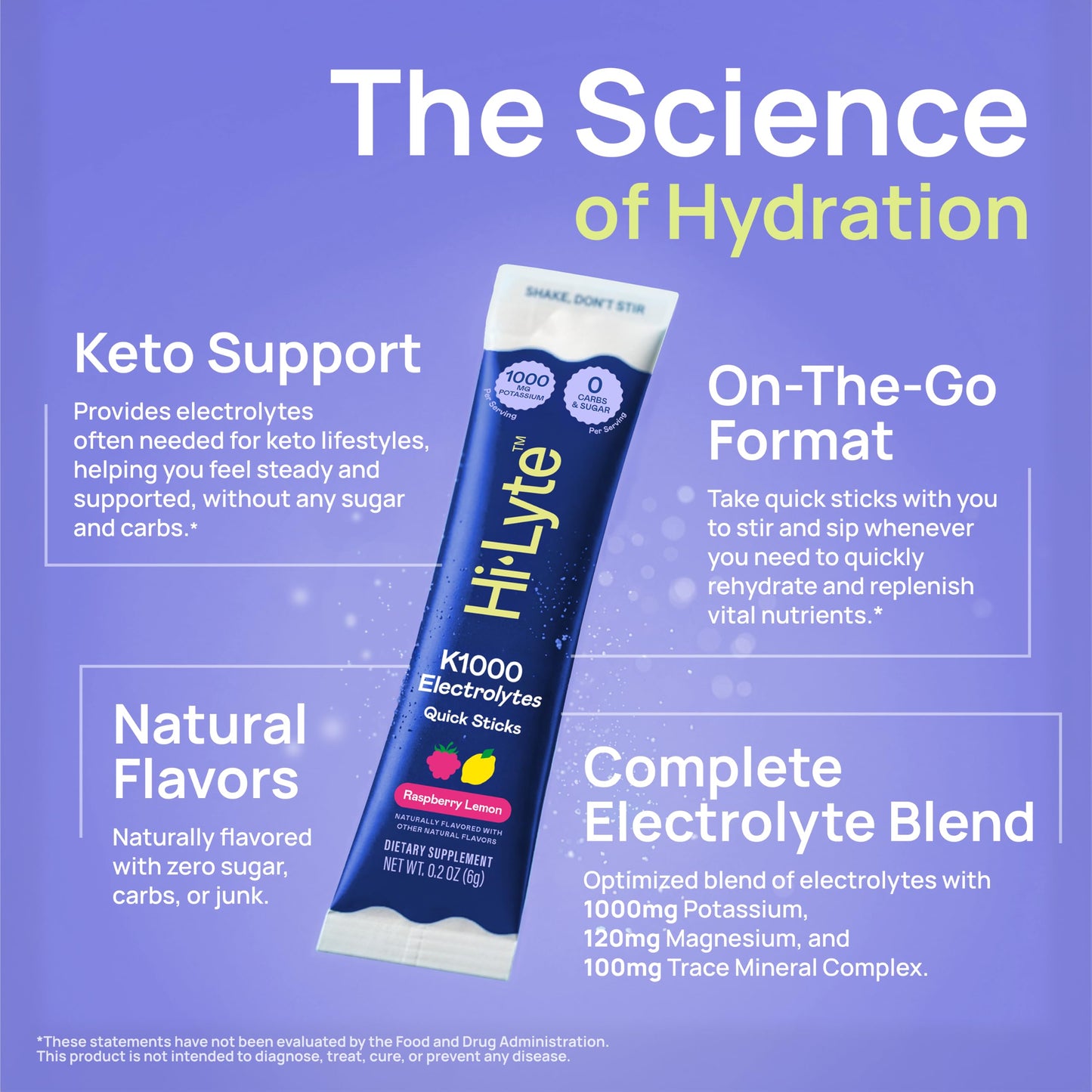 Hi-Lyte K1000 Electrolytes Quick Sticks Powder 6.3 Ounce