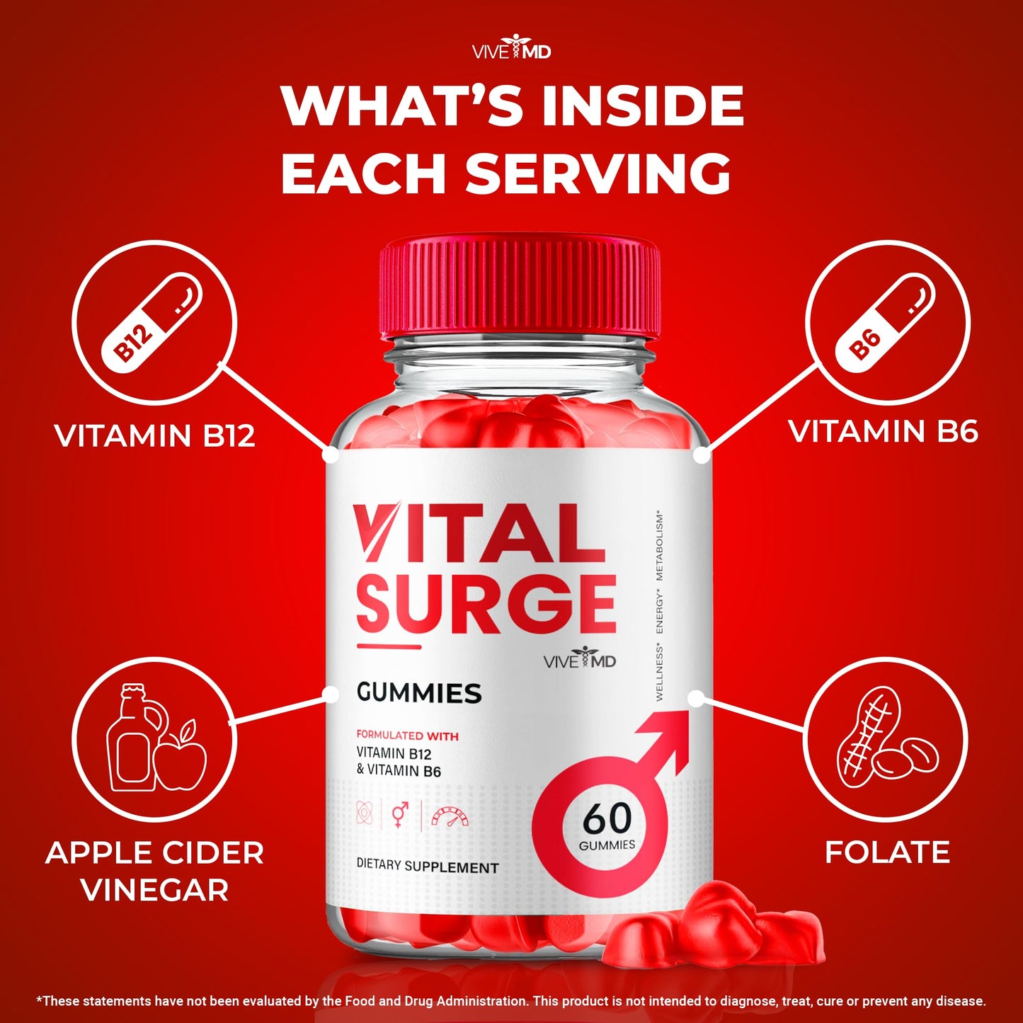 VIVE MD Vital Surge ACV Gummies 180 Count