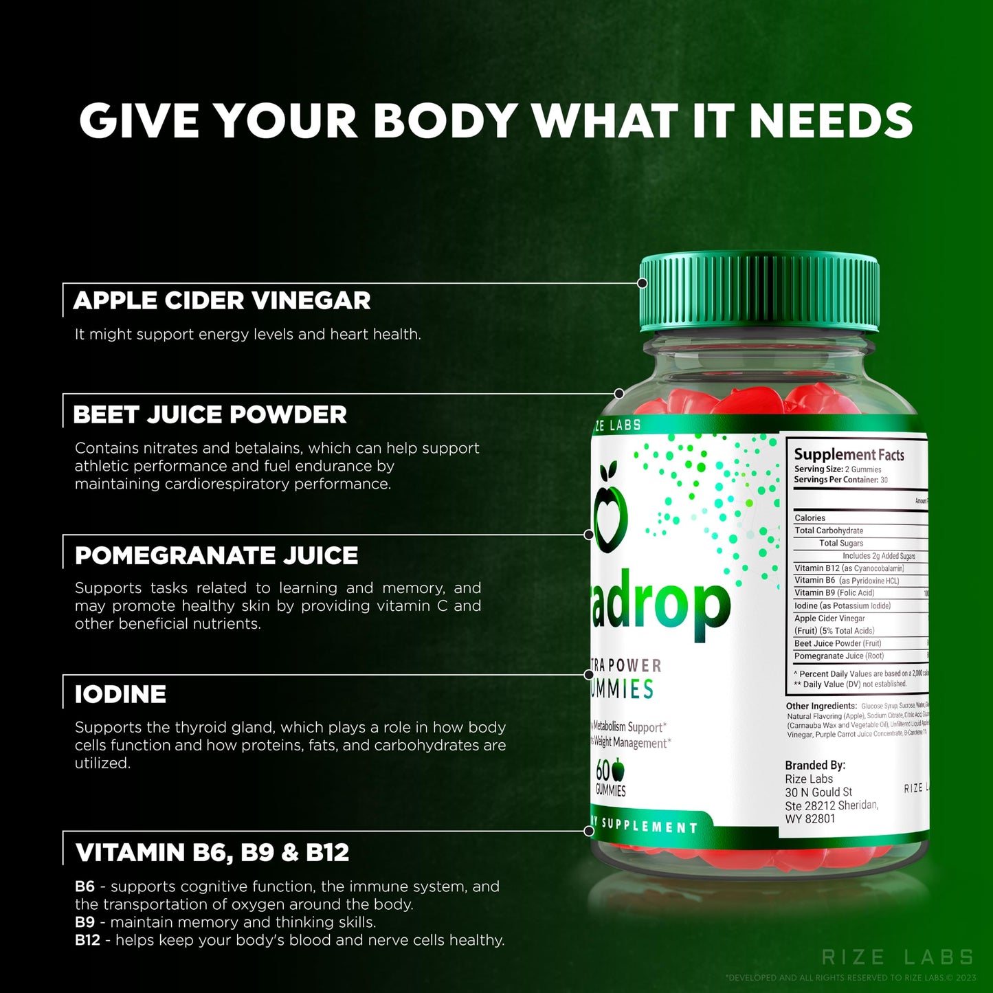 Rize Labs Puradrop Extra Power Gummies for Weight Loss Management, Extra Strength, Keto ACV (Apple Cider Vinegar) Gummy Supports Healthy Metabolism, 60 Gummies