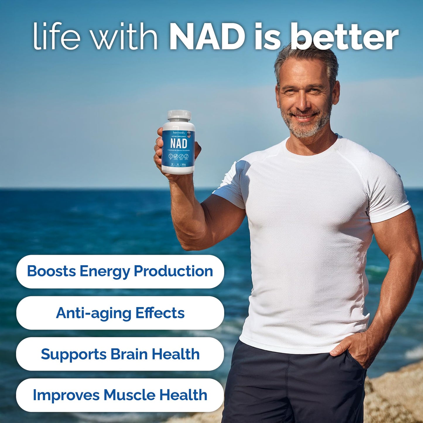 HARMONIFY NAD Supplement Capsules 60 Count