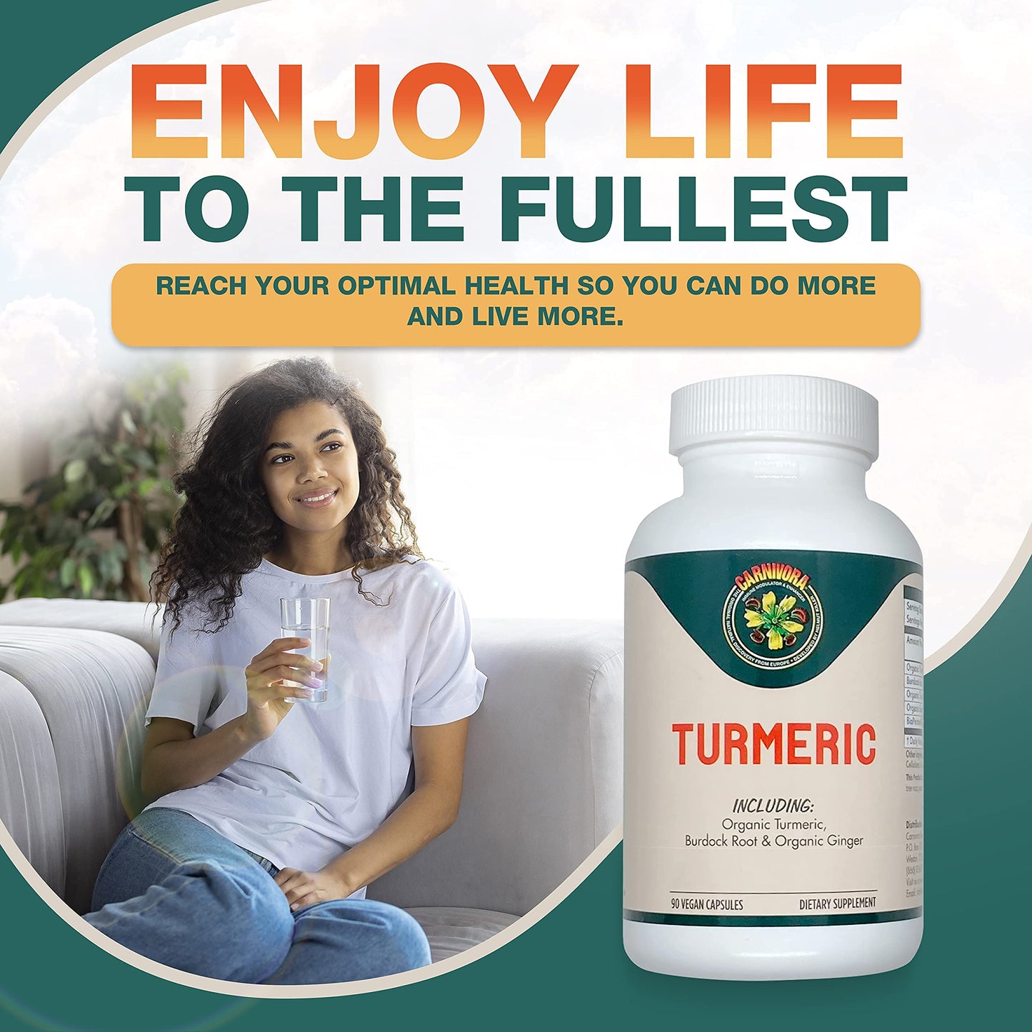 Carnivora Turmeric – Support for Joints and Digestive Health Capsules, 90 Count