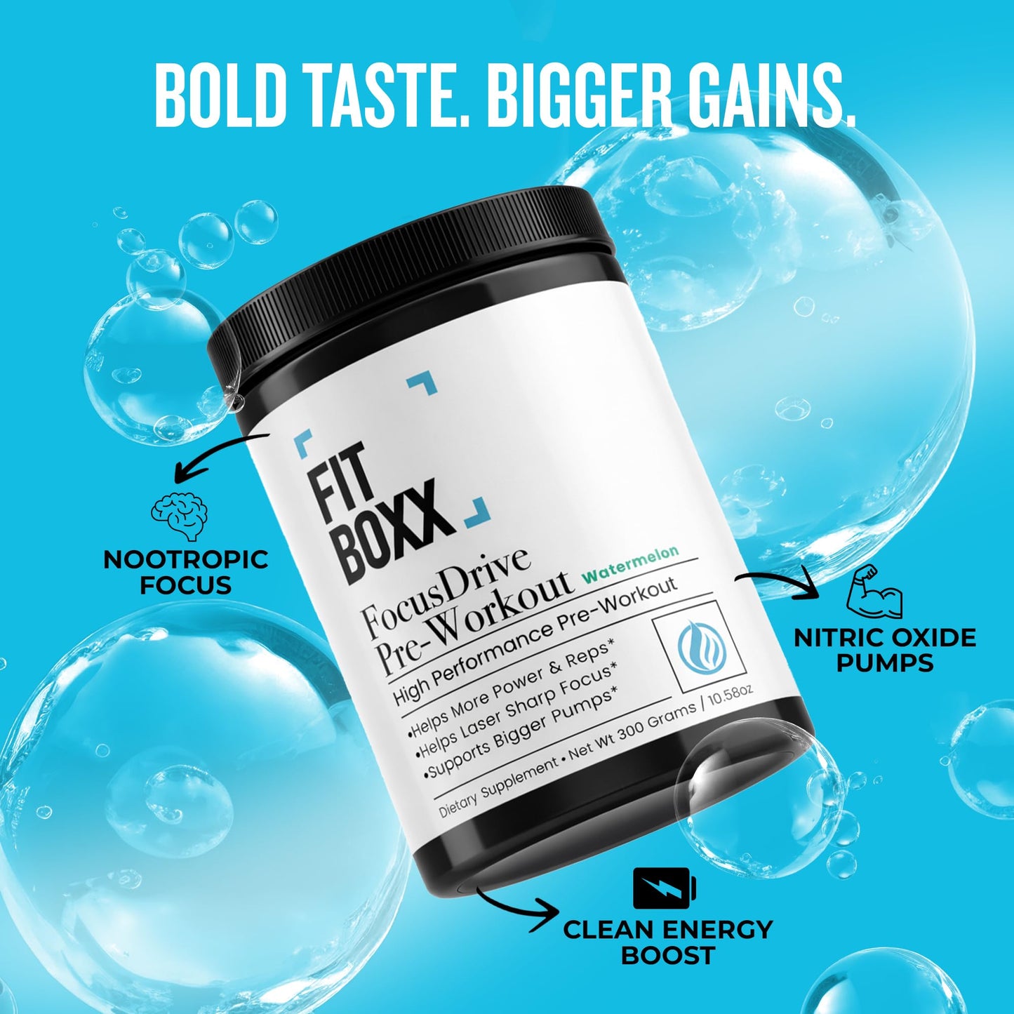 Fit Boxx FocusDrive Pre-Workout Powder 10.58 Ounce, 30 Servings