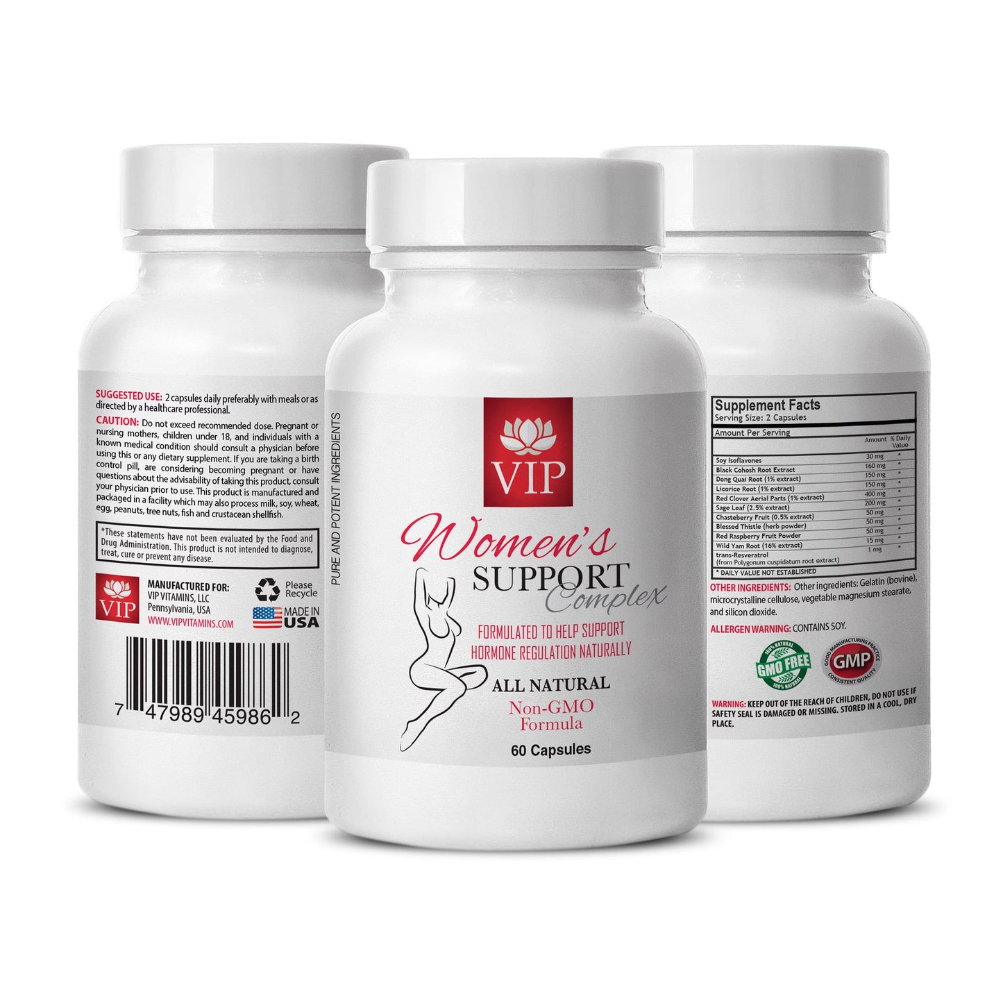 VIP Supplements Mood Swings Women's Support Complex Natural Capsules, 60 Count