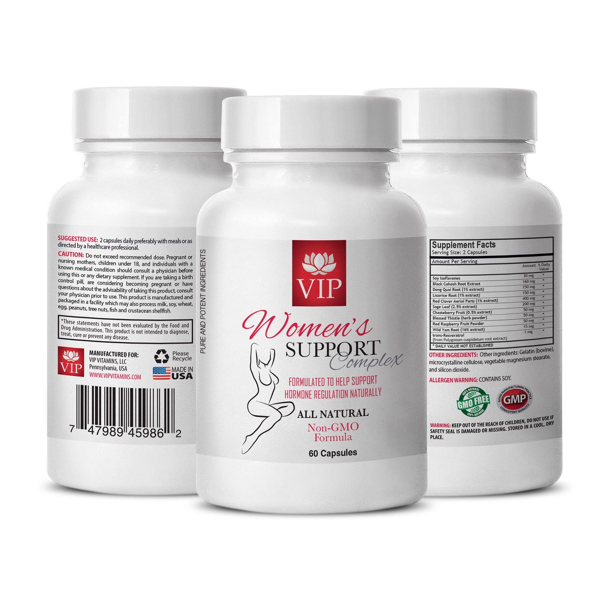 VIP Supplements Mood Swings Women's Support Complex Natural Capsules, 60 Count