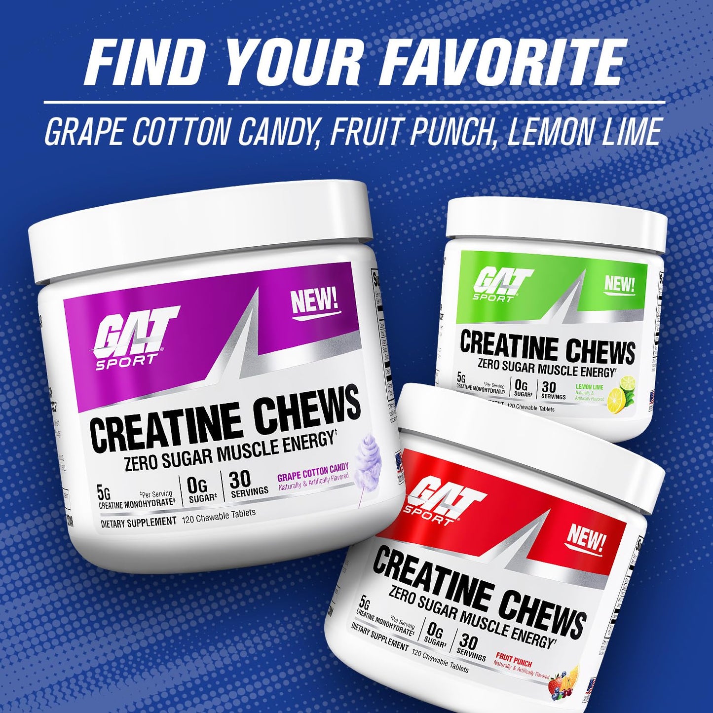 GAT SPORT Creatine Chews Chewable, 30 Count