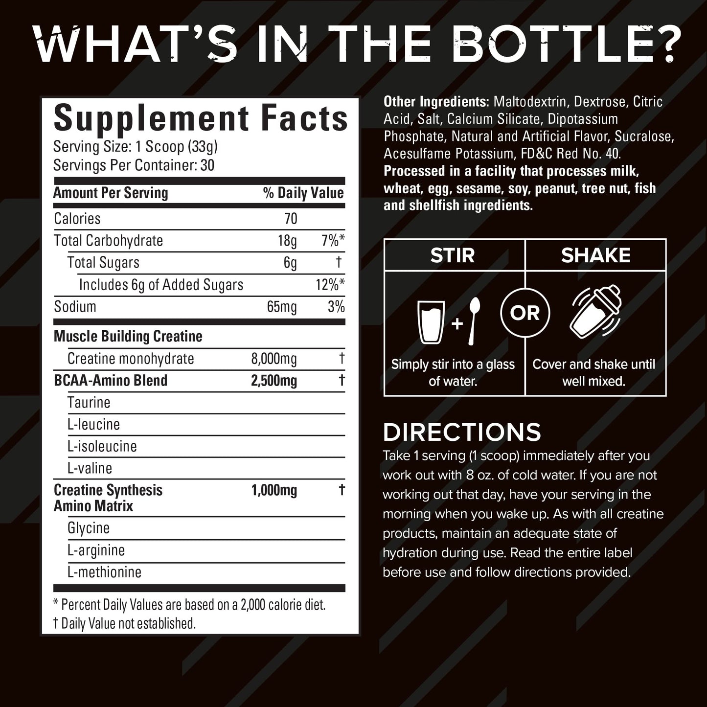 Six Star Creatine Powder and Whey Protein Plus Bundle, 30 Servings