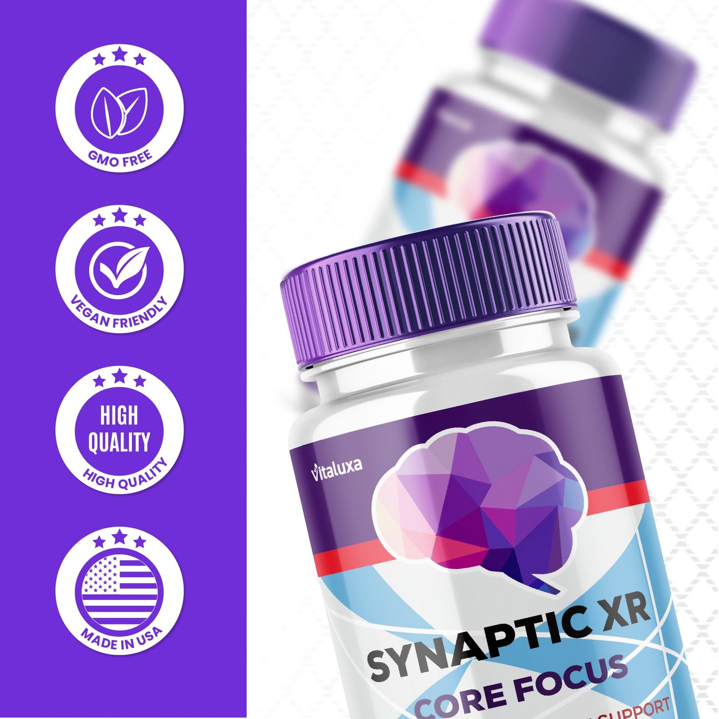 Vitaluxa Synaptic XR Core Focus Capsules, 120 Capsules