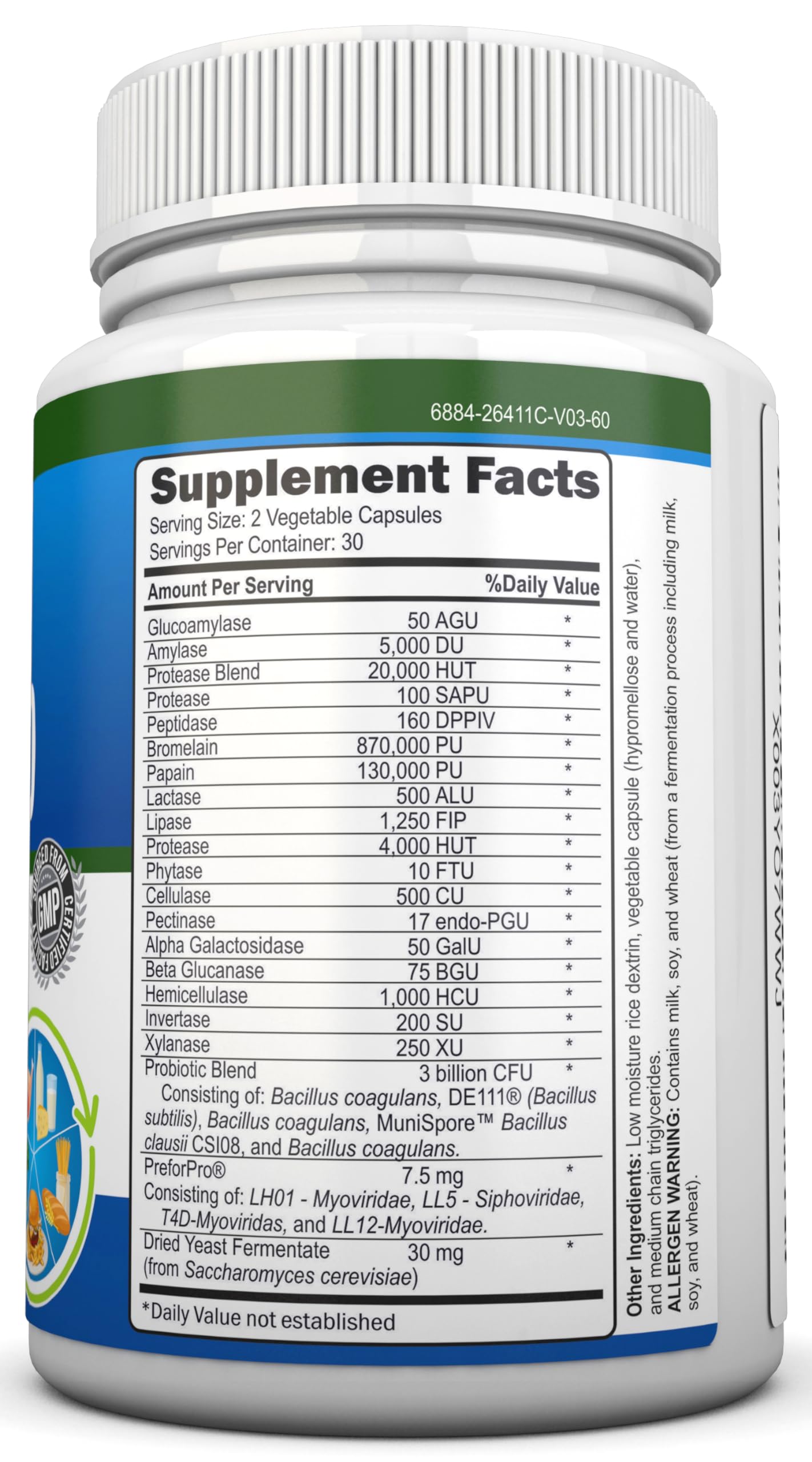 NutriONN 4-in-1 Probiotics, Prebiotics & Postbiotics with 18 Digestive Enzymes for Women & Men Capsules, 60 Count
