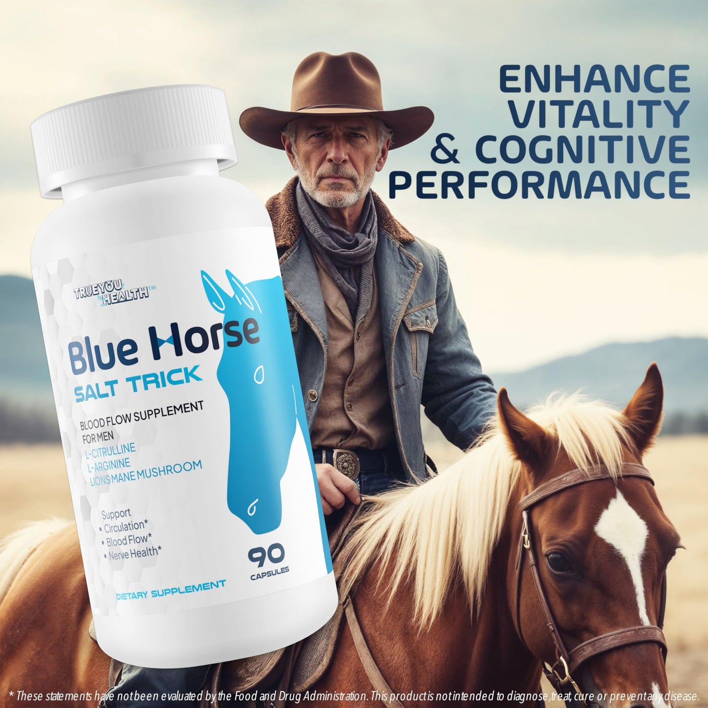 True You Health Blue Horse Salt Trick Capsules 90 Count