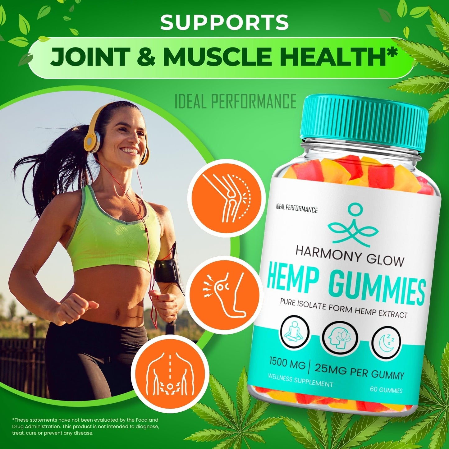 IDEAL PERFORMANCE Harmony Glow Hemp Gummies 120 Gummies