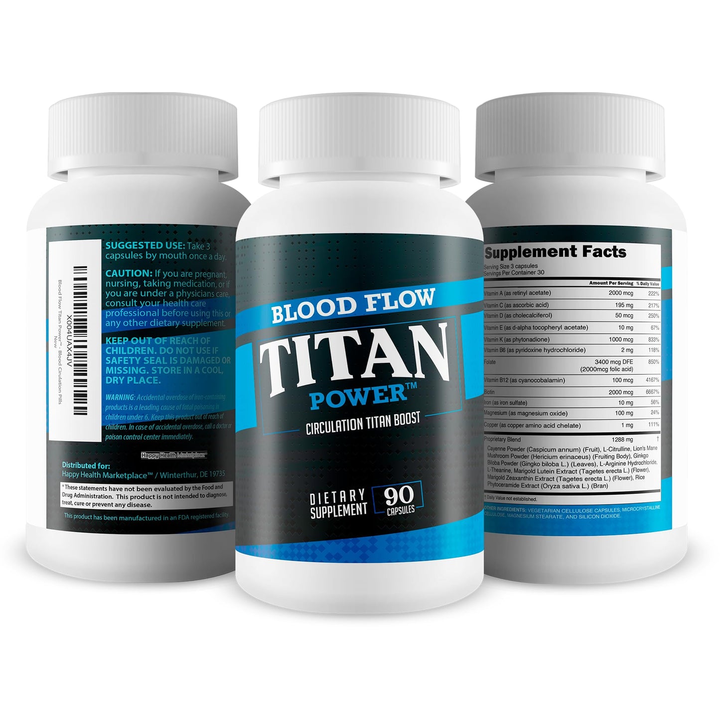 Blood Flow Titan Power Circulation Titan Boost Capsule, 90 Count
