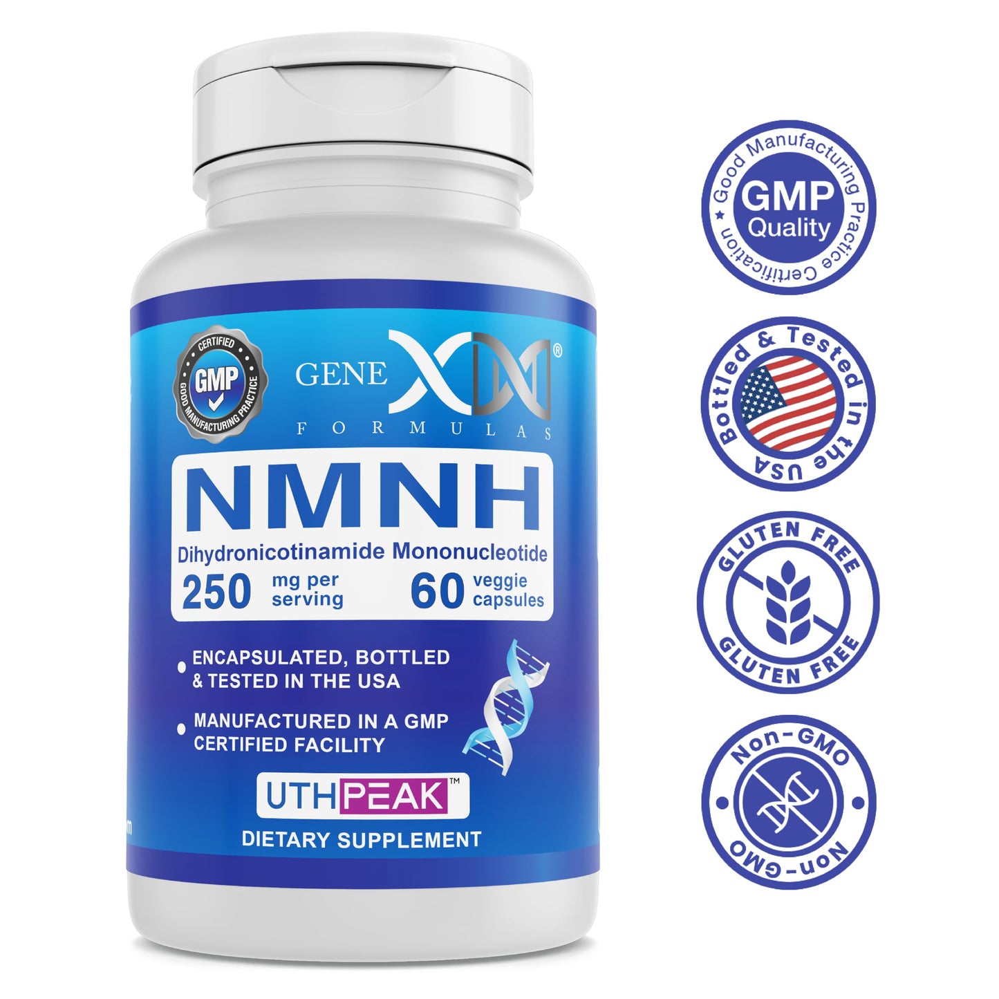 Genex Formulas NMNH 250mg NAD+ Precursor Capsules 60 Count