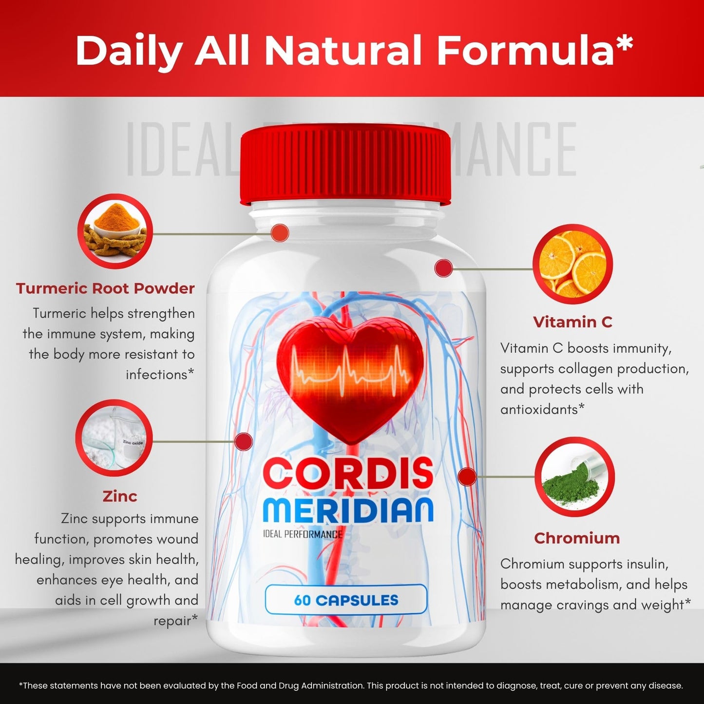 IDEAL PERFORMANCE Cordis Meridian Advanced Blood Formula Capsules, 300 Count