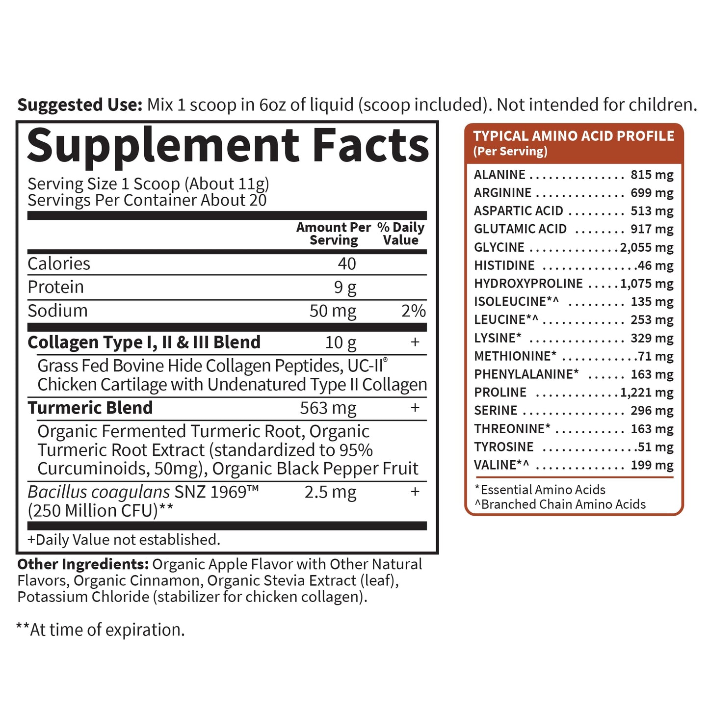 Garden of Life Multi-Sourced Collagen Peptides + Turmeric Powder Apple Cinnamon, Powder, 7.8 Ounce