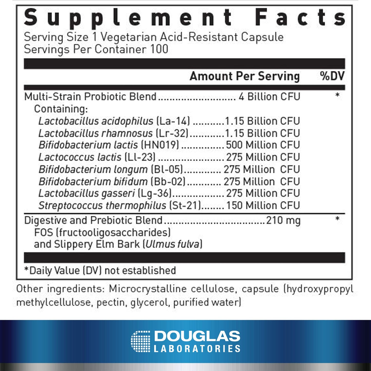 Douglas Laboratories Multi-Probiotic 4 Billion Capsules 100 Capsules