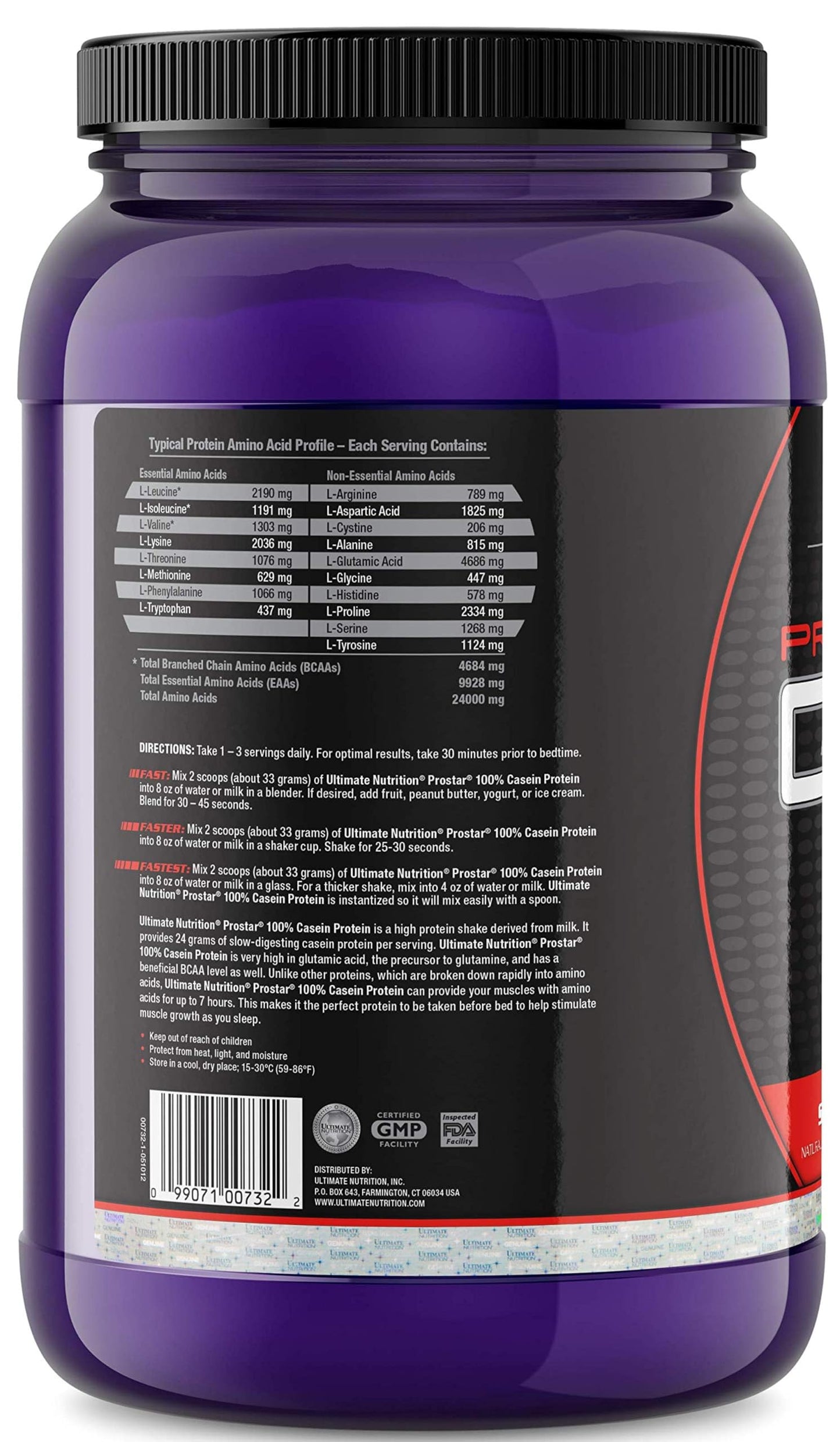 Ultimate Nutrition Prostar Micellar and Hydrolyzed Casein Protein Powder, Strawberry, 32 Servings