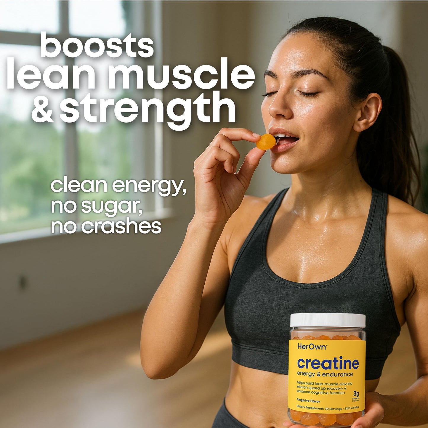 her own Creatine Gummies for Women – 3g Creatine Monohydrate per Serving – 90 Gummies