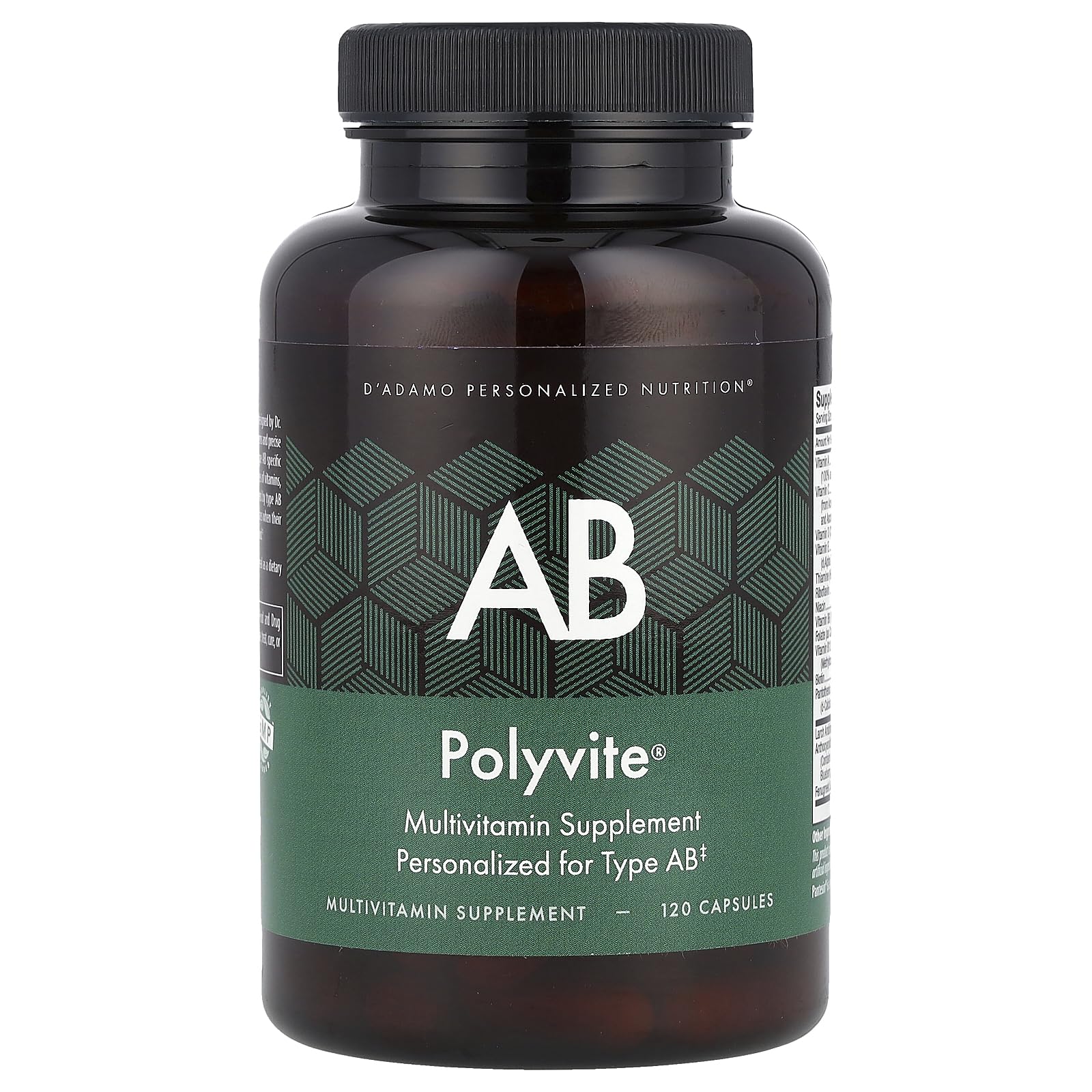 D'Adamo Personalized Nutrition Polyvite AB 120 Capsules