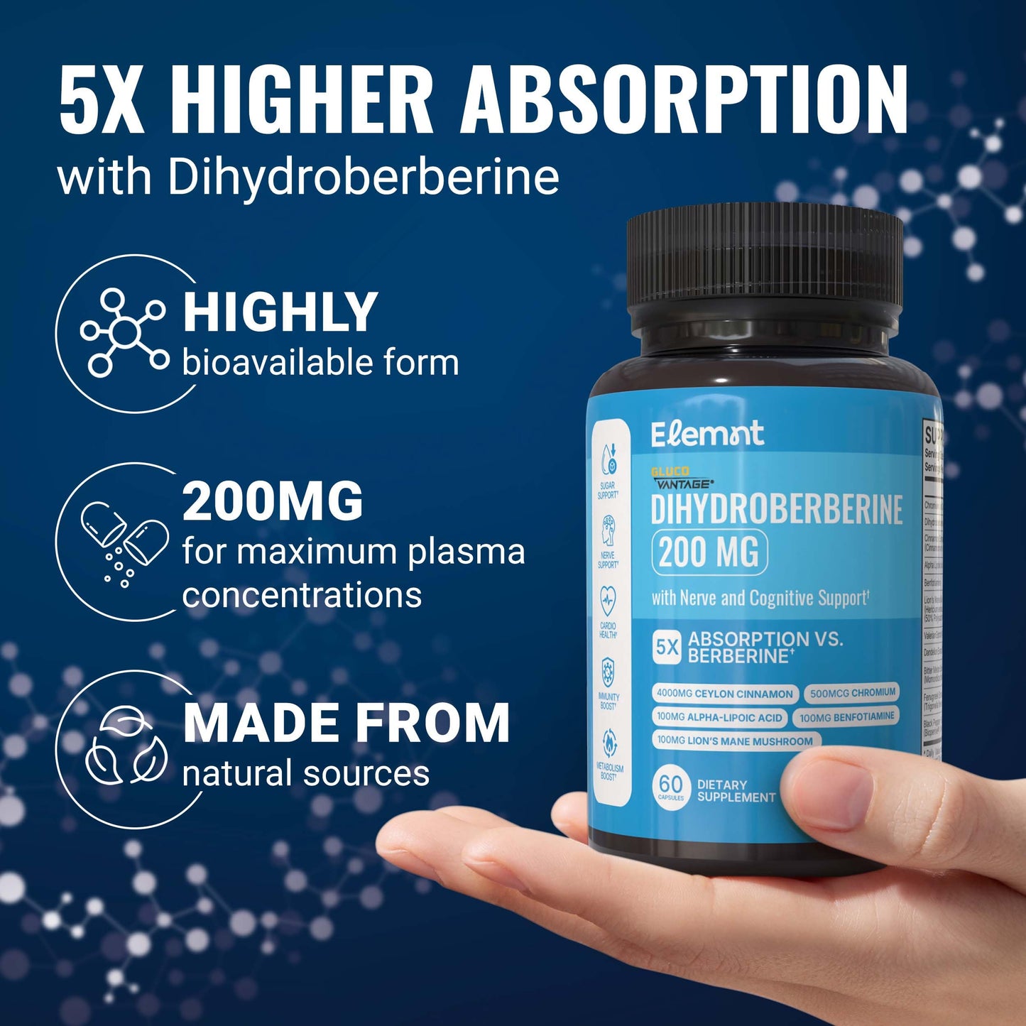 ELEMNT Dihydroberberine 200mg 60 Capsules