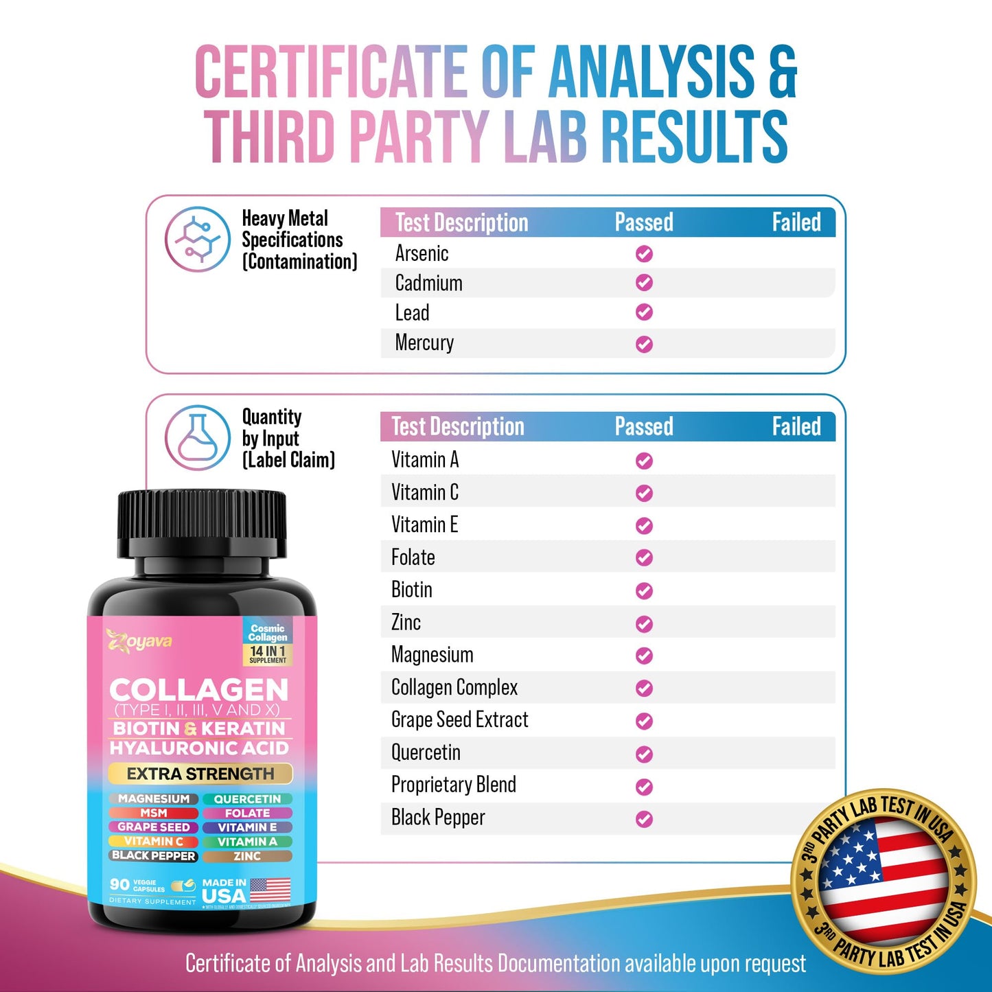 Zoyava Collagen Capsules 180 Count