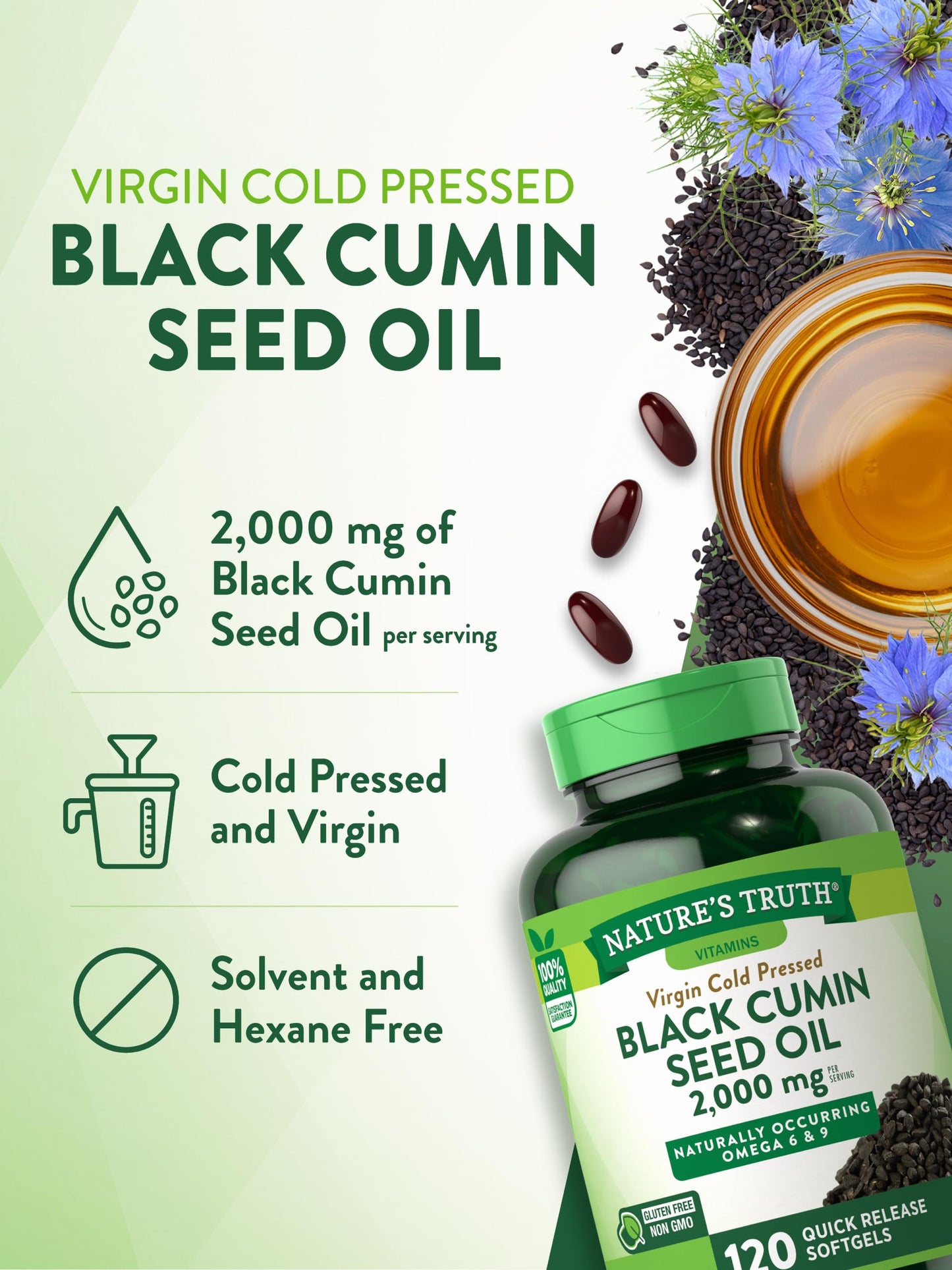 Nature's Truth Black Seed Oil Softgels 120 Count