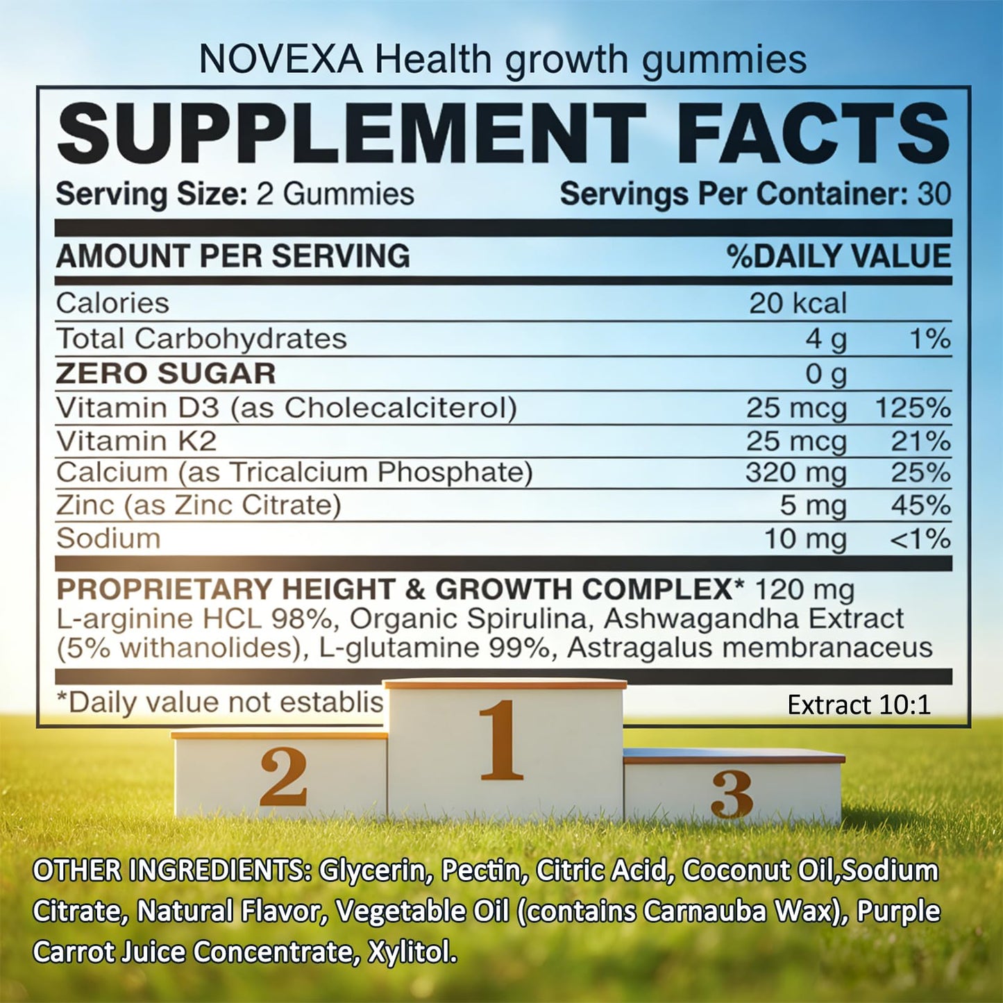 Heniqut Novexa Growth Gummies 60 Gummies