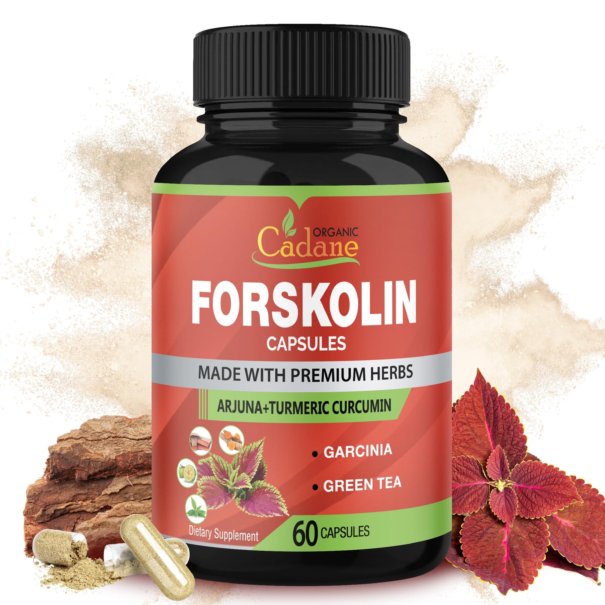 Organic Cadane Forskolin Supplements Capsules 60 Count