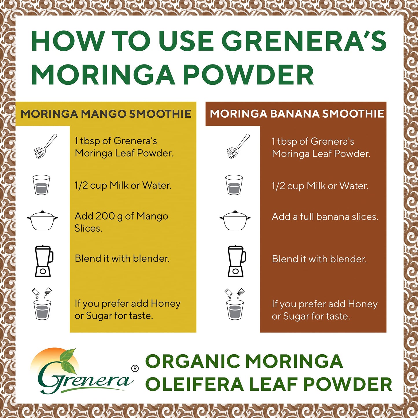 Grenera Organic Moringa Powder 35.2 oz