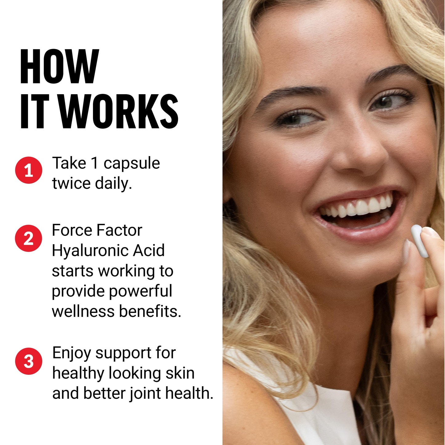 Force Factor Hyaluronic Acid Capsules, 60 Count