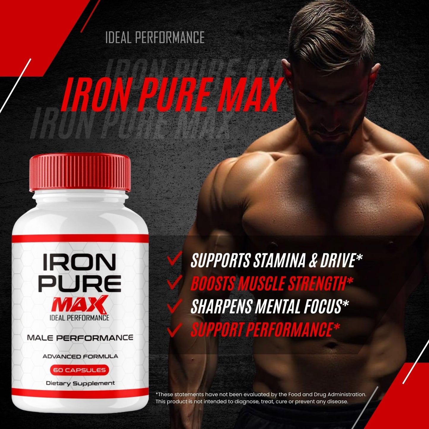 IDEAL PERFORMANCE Iron Pure Max Capsules, 60 Count