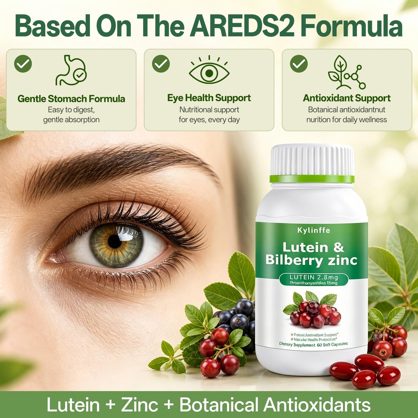 Oopeatol Bilberry Supplement with Lutein Capsule, 60 Capsules