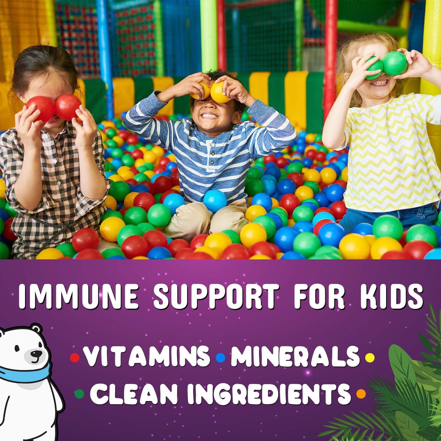 Nature's Nutrition Kids Immune Support Gummies Vitamin C, Zinc & Echinacea, 120 Gummies