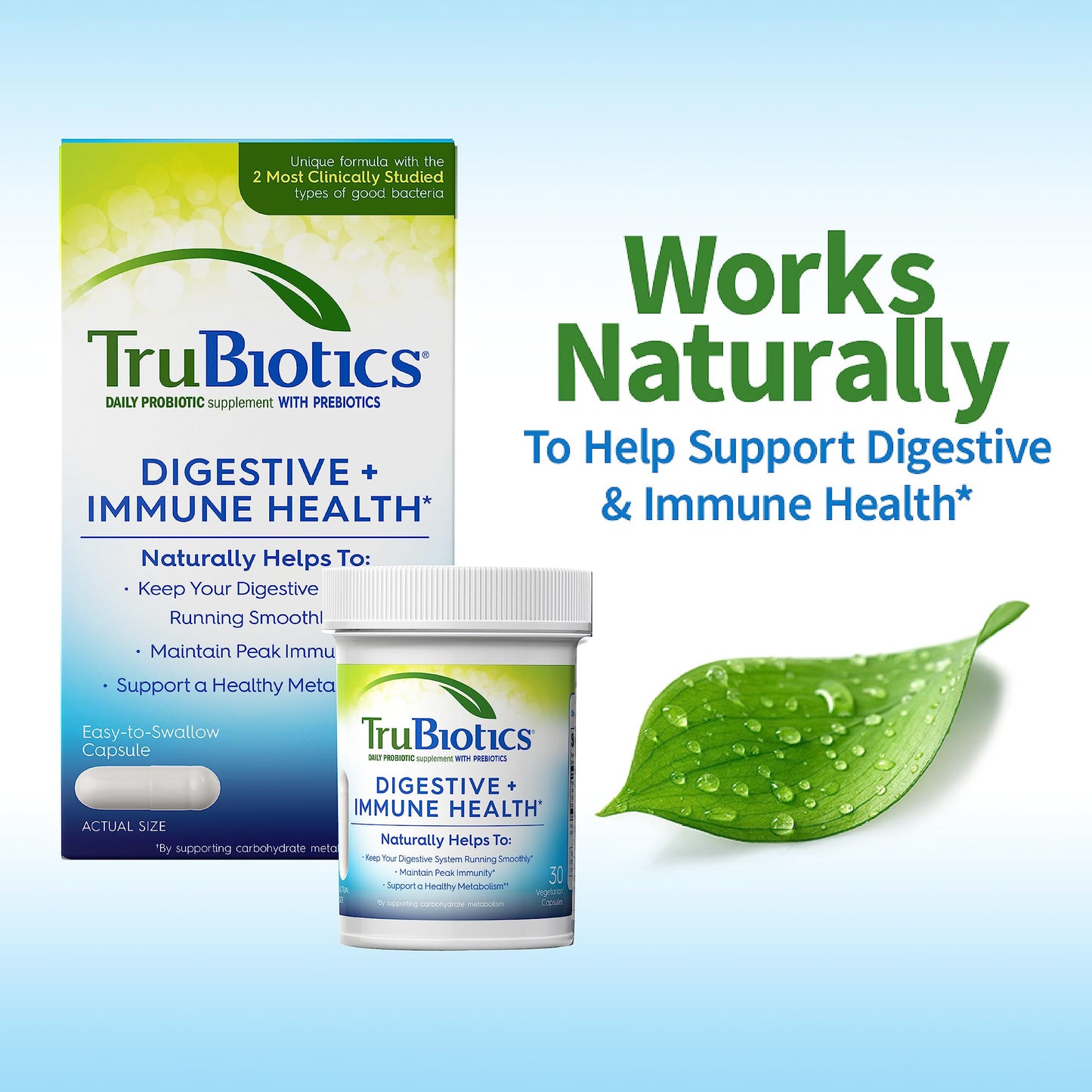 TruBiotics Probiotics for Digestive & Immune Health Capsules, 60 Count