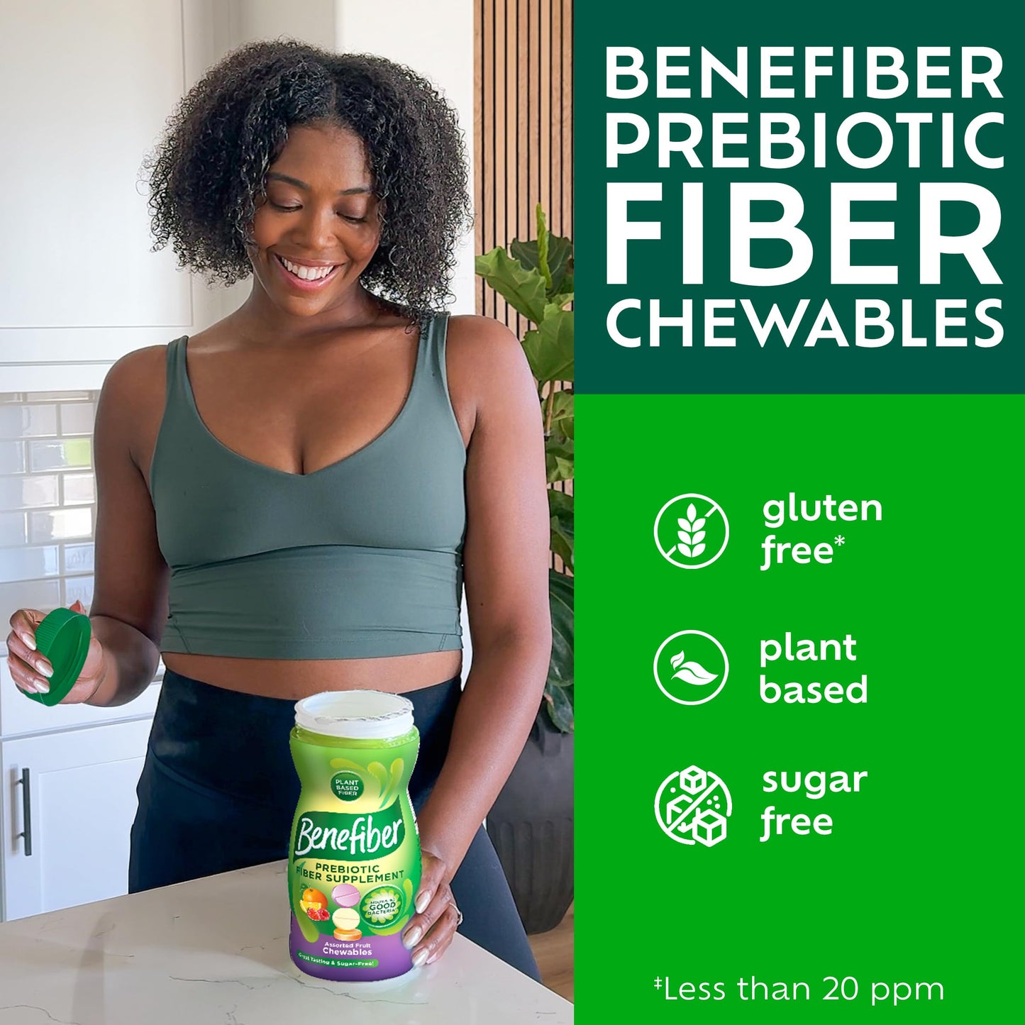 Benefiber Chewable Prebiotic GLP-1 Friendly Fiber Supplement Tablets, 100 Count