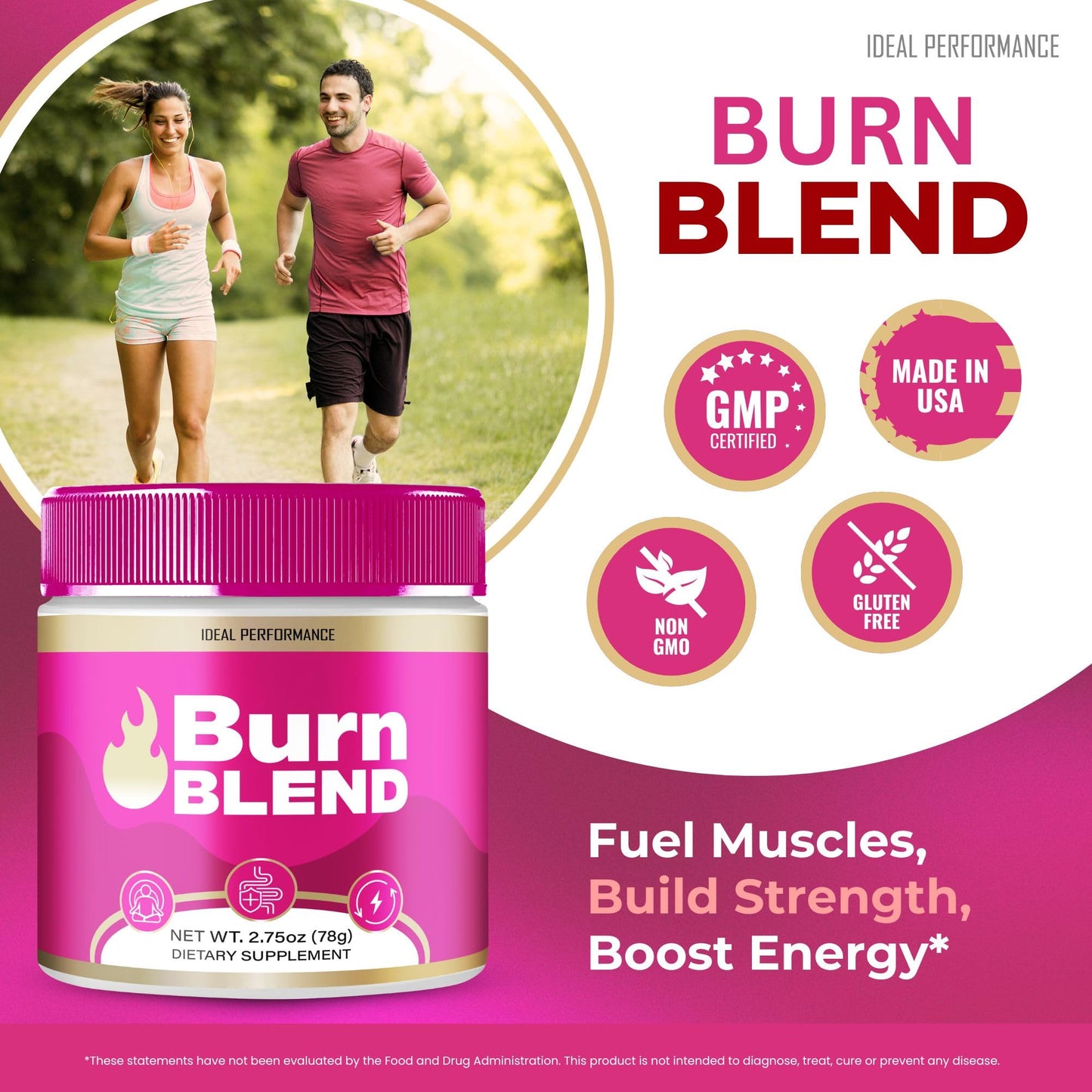 IDEAL PERFORMANCE Burn Blend Powder 8.25 oz (Pack of 3)