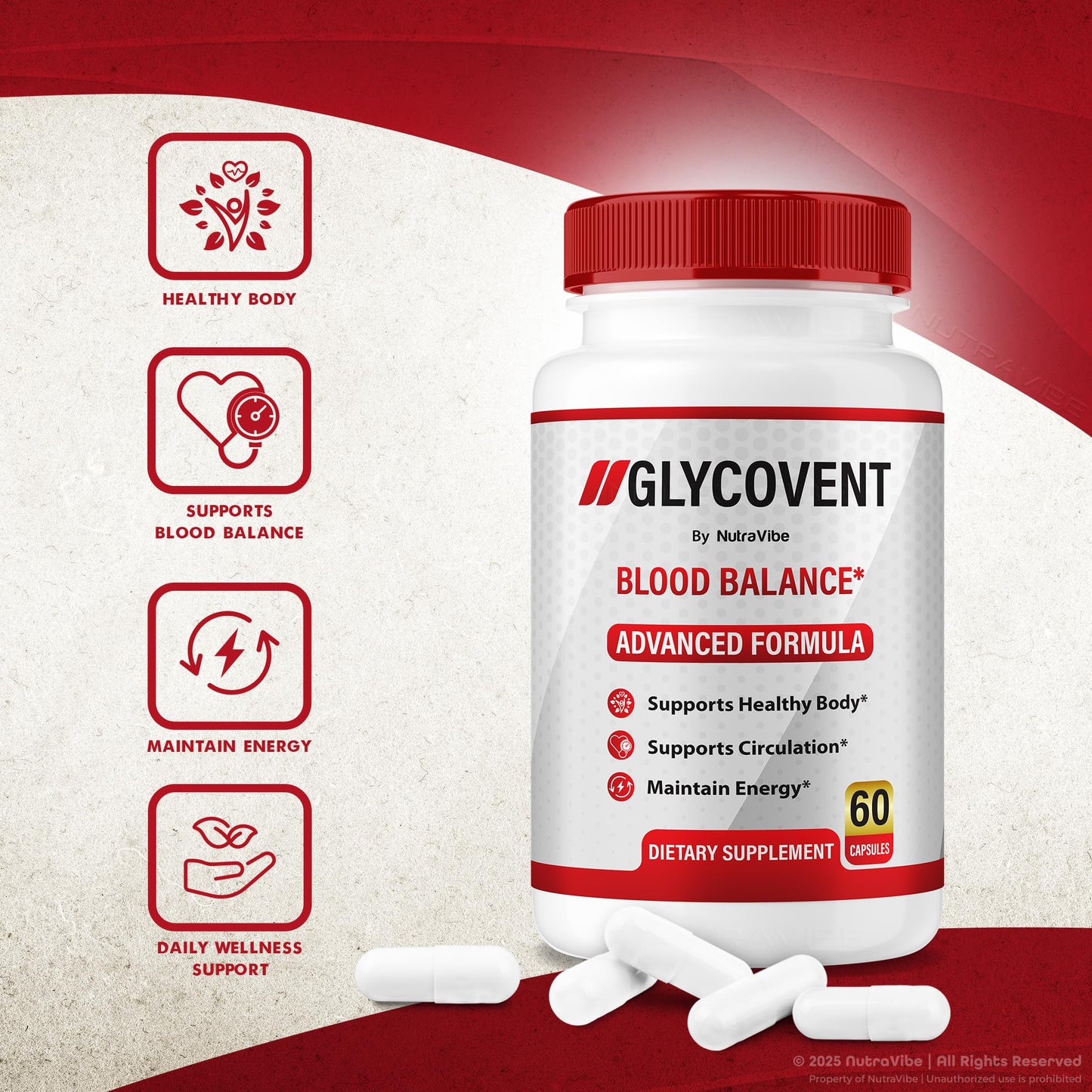 NutraVibe GlycoVent Blood Balance Capsule, 120 Capsules
