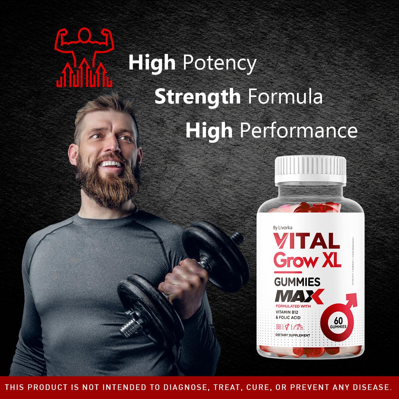 LIVORKA Vital Grow XL Male Gummies 60 Count