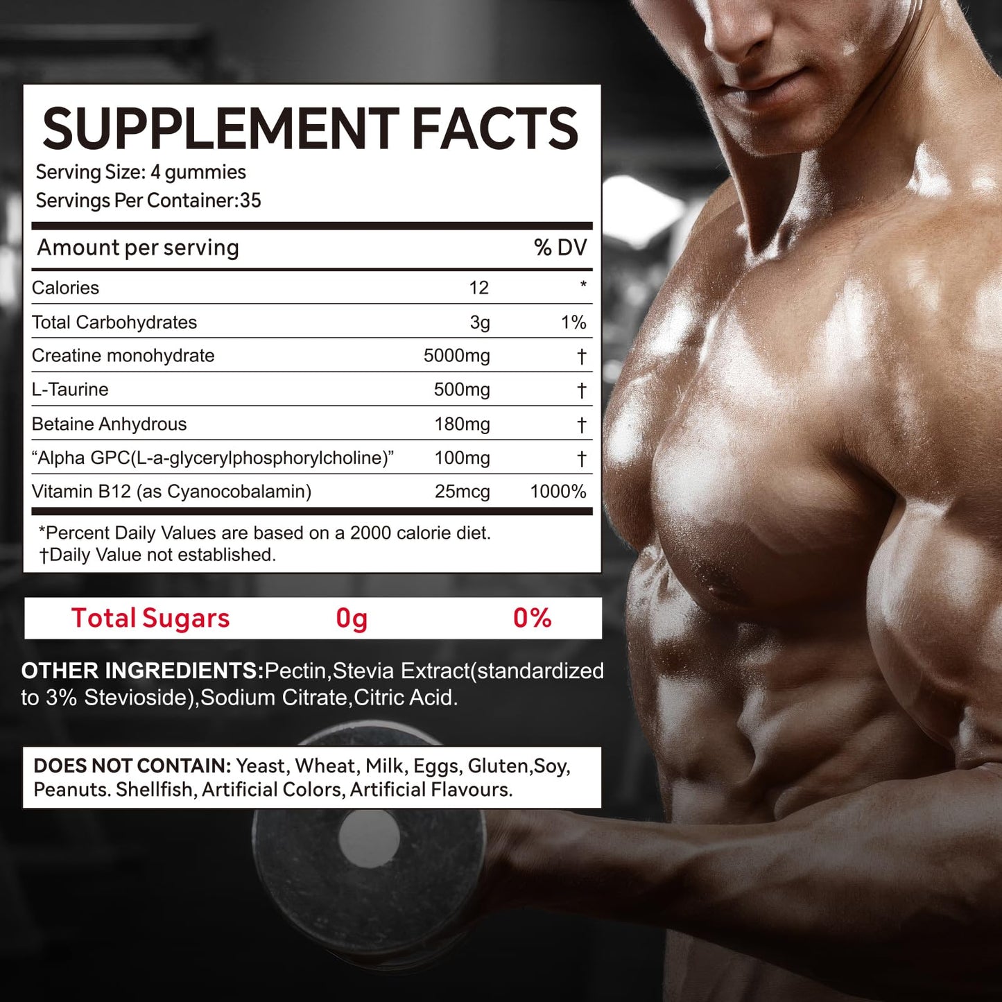 Hurdilen Creatine Monohydrate Gummy 140 Count