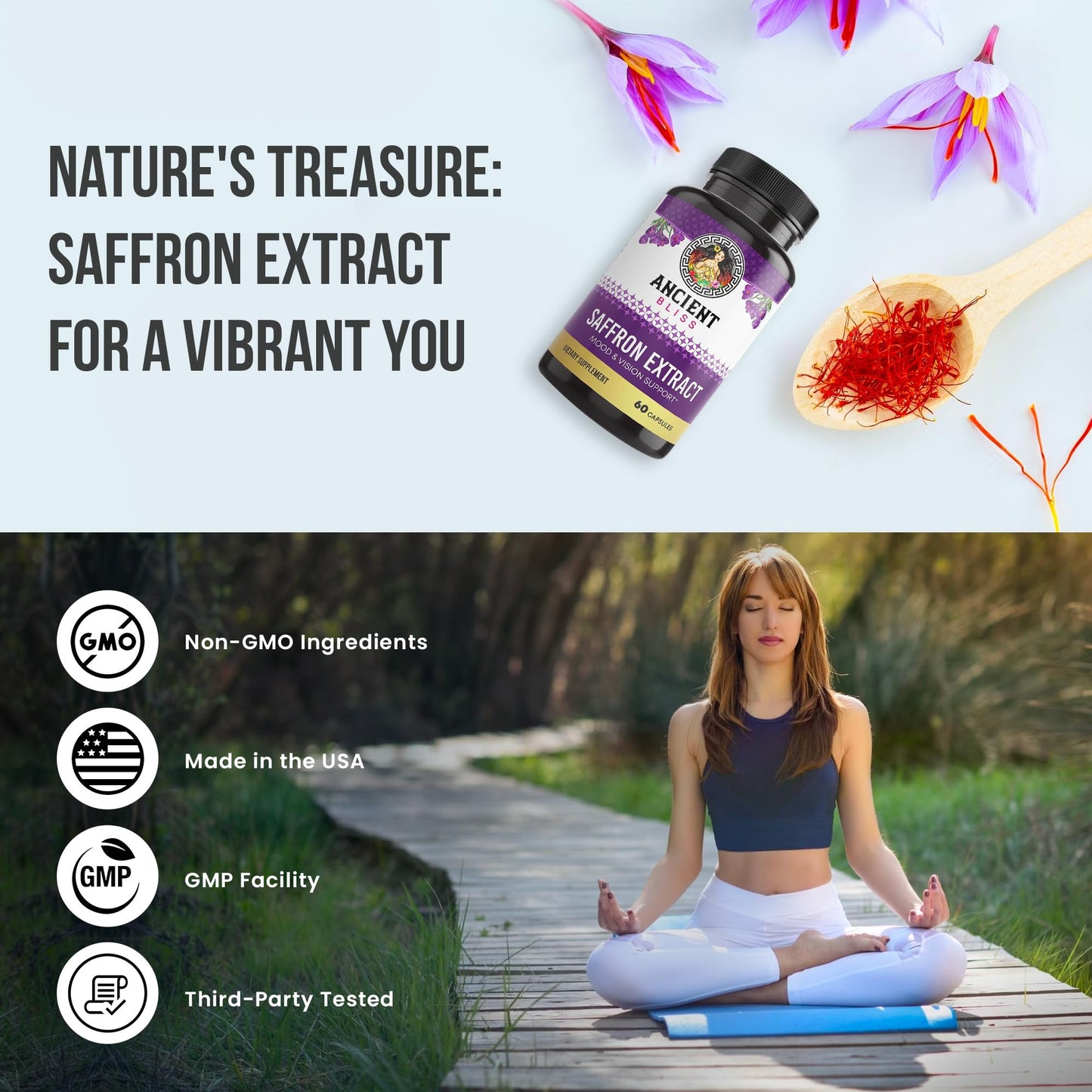 Ancient Bliss Saffron Extract Capsules 60 Capsules