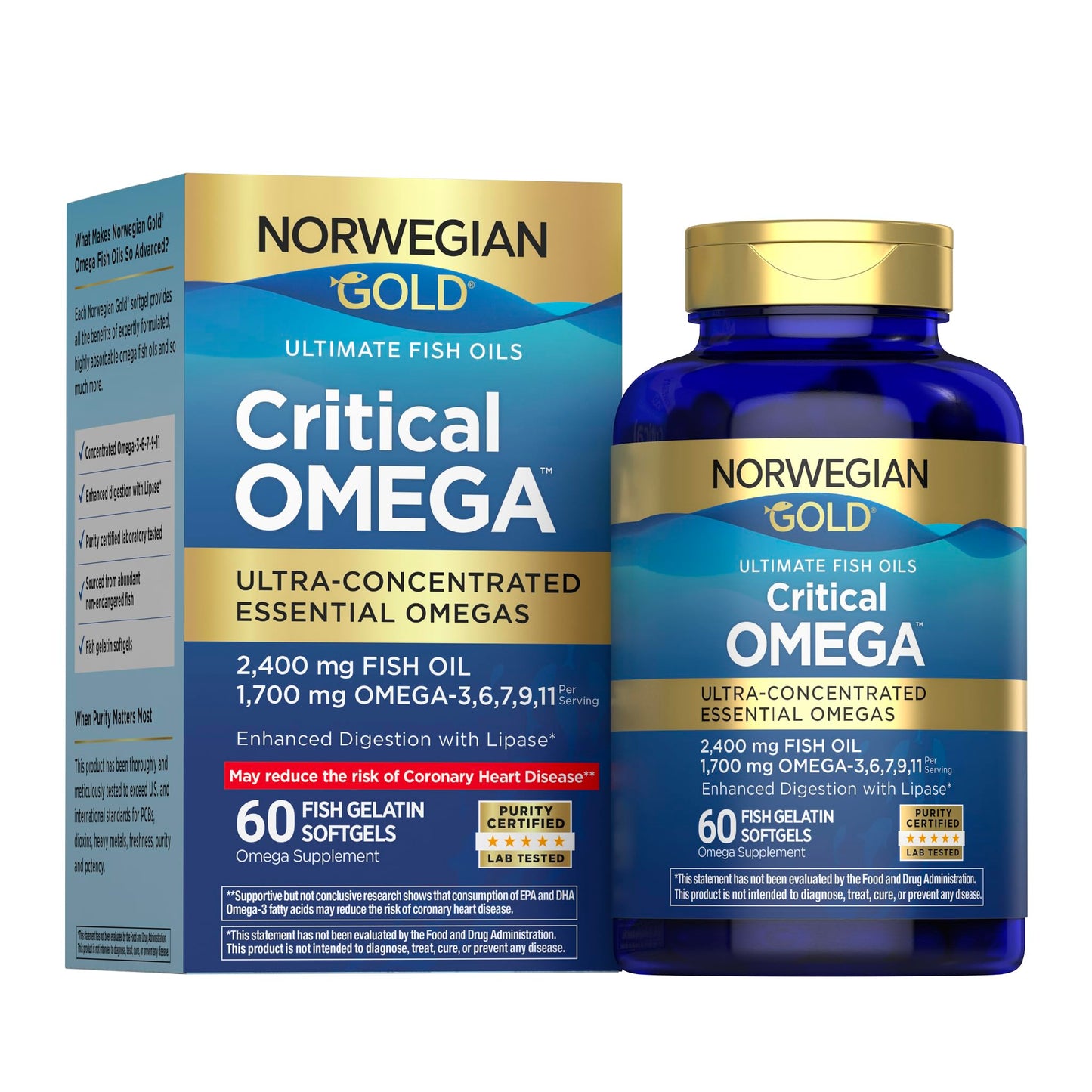 Renew Life Norwegian Gold Critical Omega Omega-3 Fish Oil Softgels 60 Count