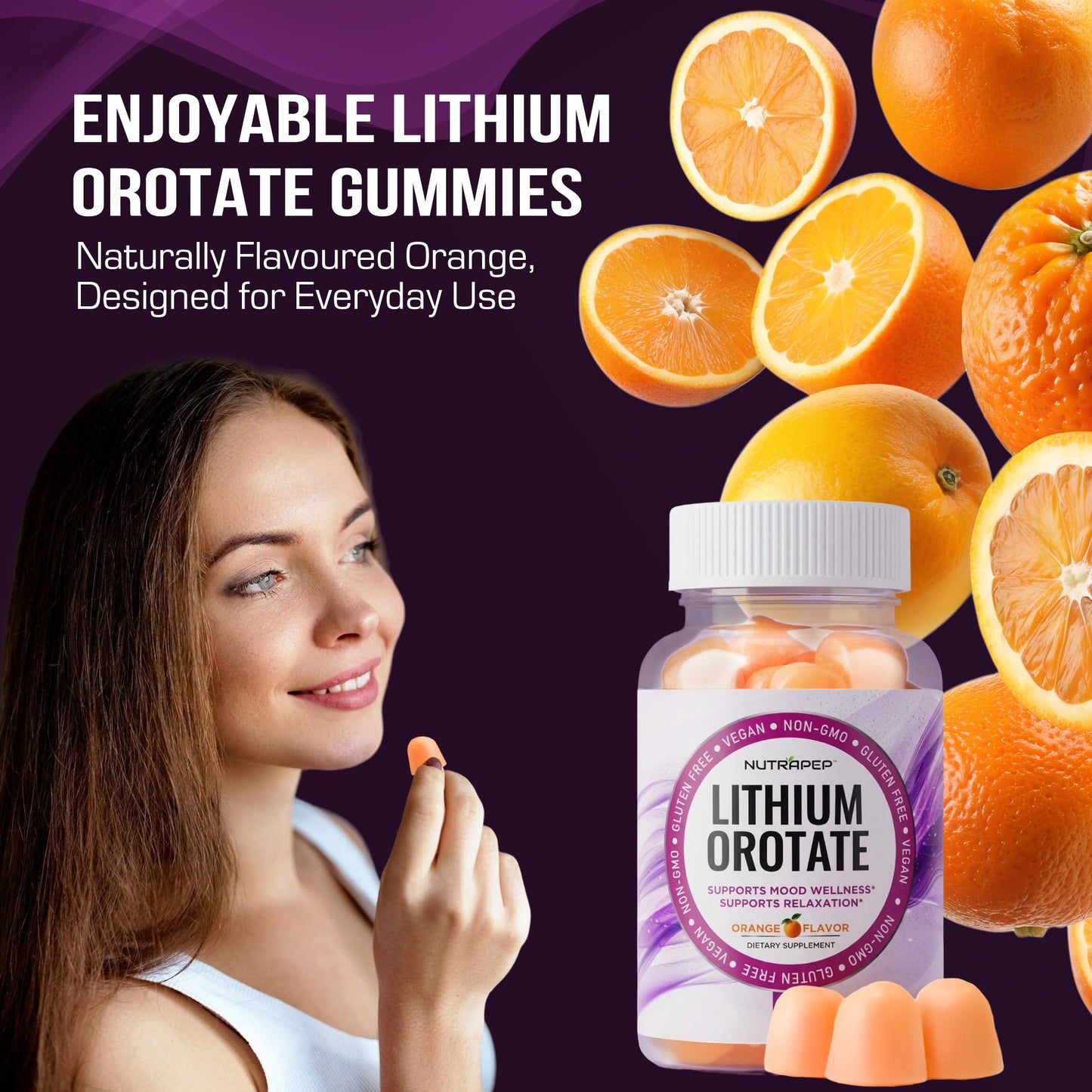 NutraPep Lithium Orotate 5mg Gummies, 60 Count