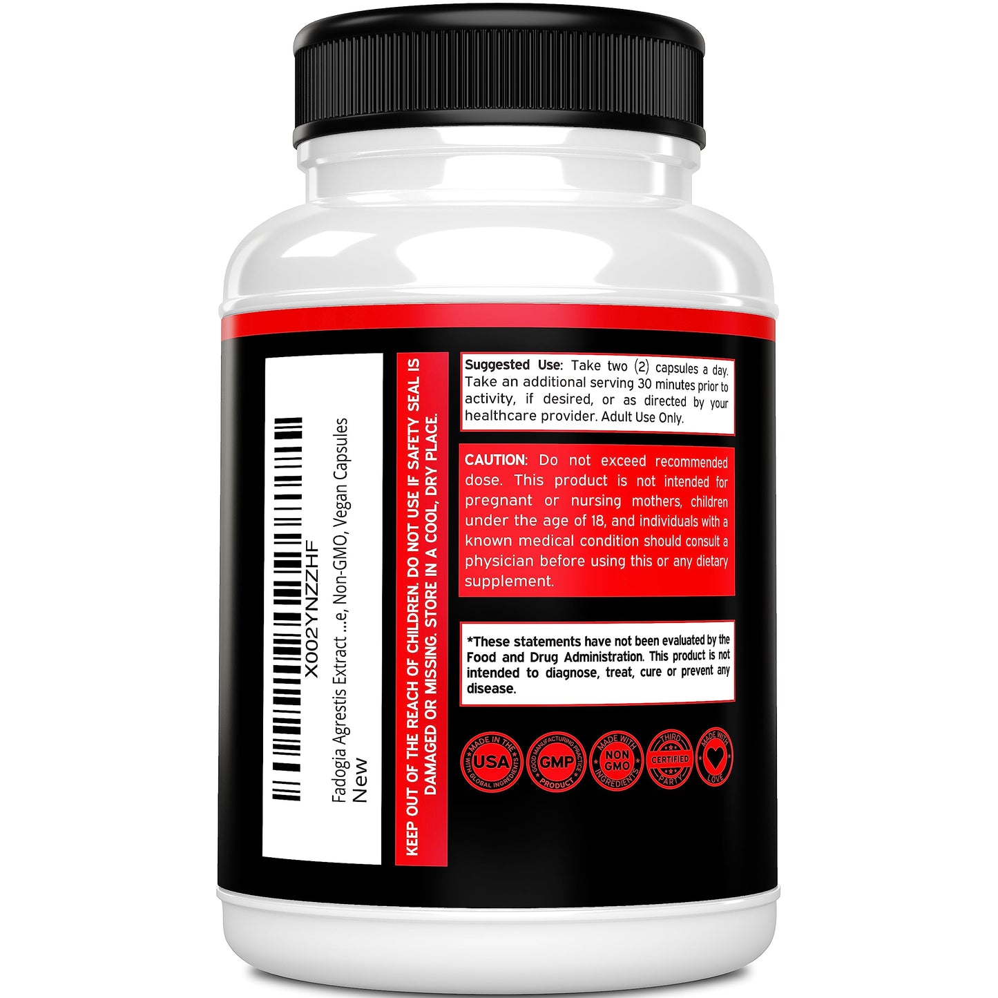 DORADO NUTRITION Fadogia Agrestis Extract 1000mg Capsules, 60 Count