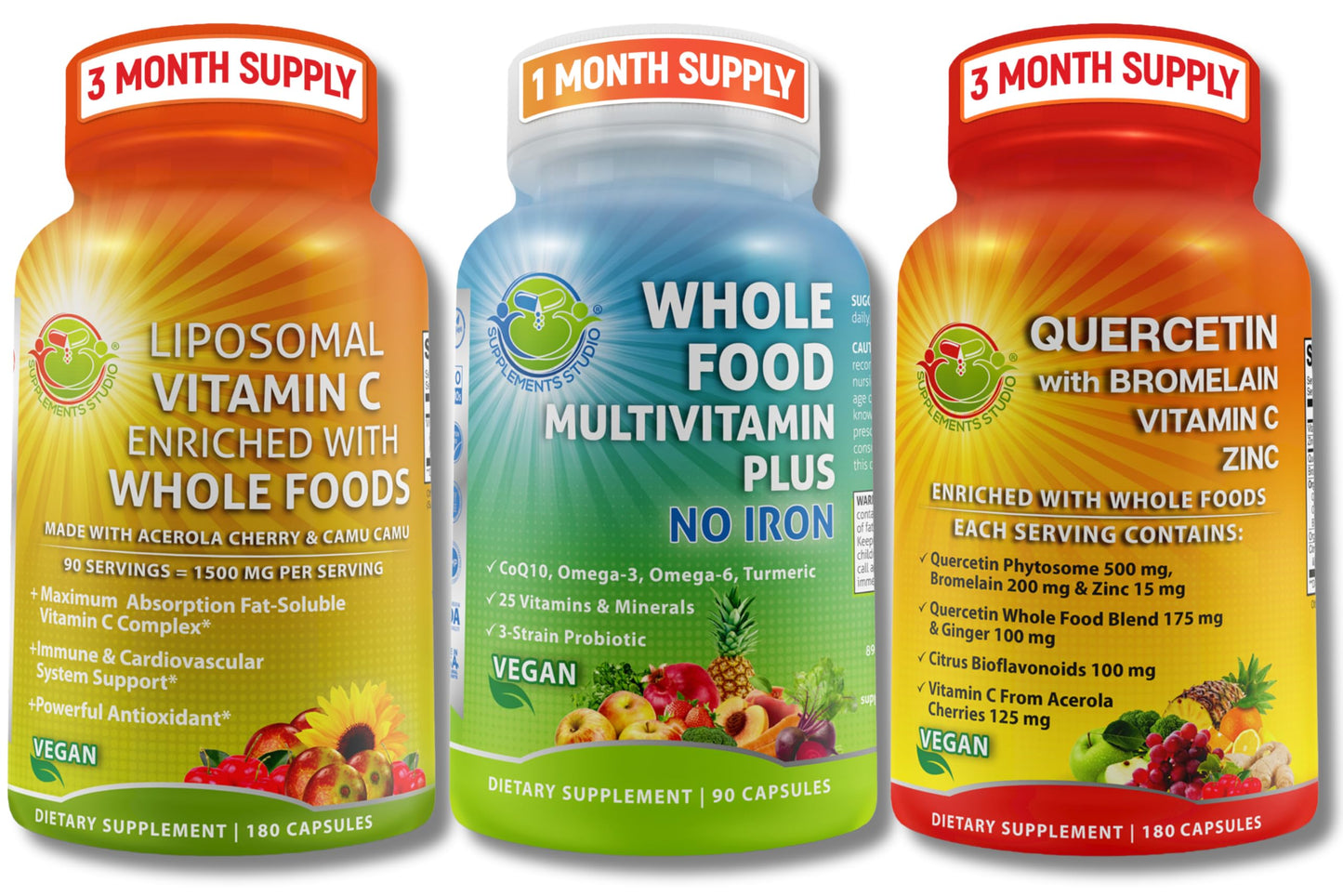 SUPPLEMENTS STUDIO Vegan Immune & Antioxidant Support Bundle Capsules 180