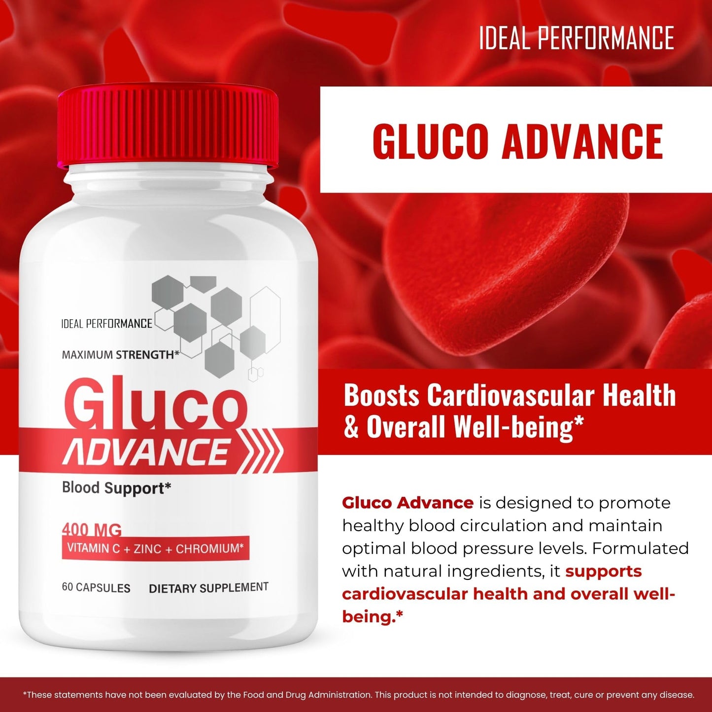 IDEAL PERFORMANCE Gluco Advance Capsules 300 Capsules