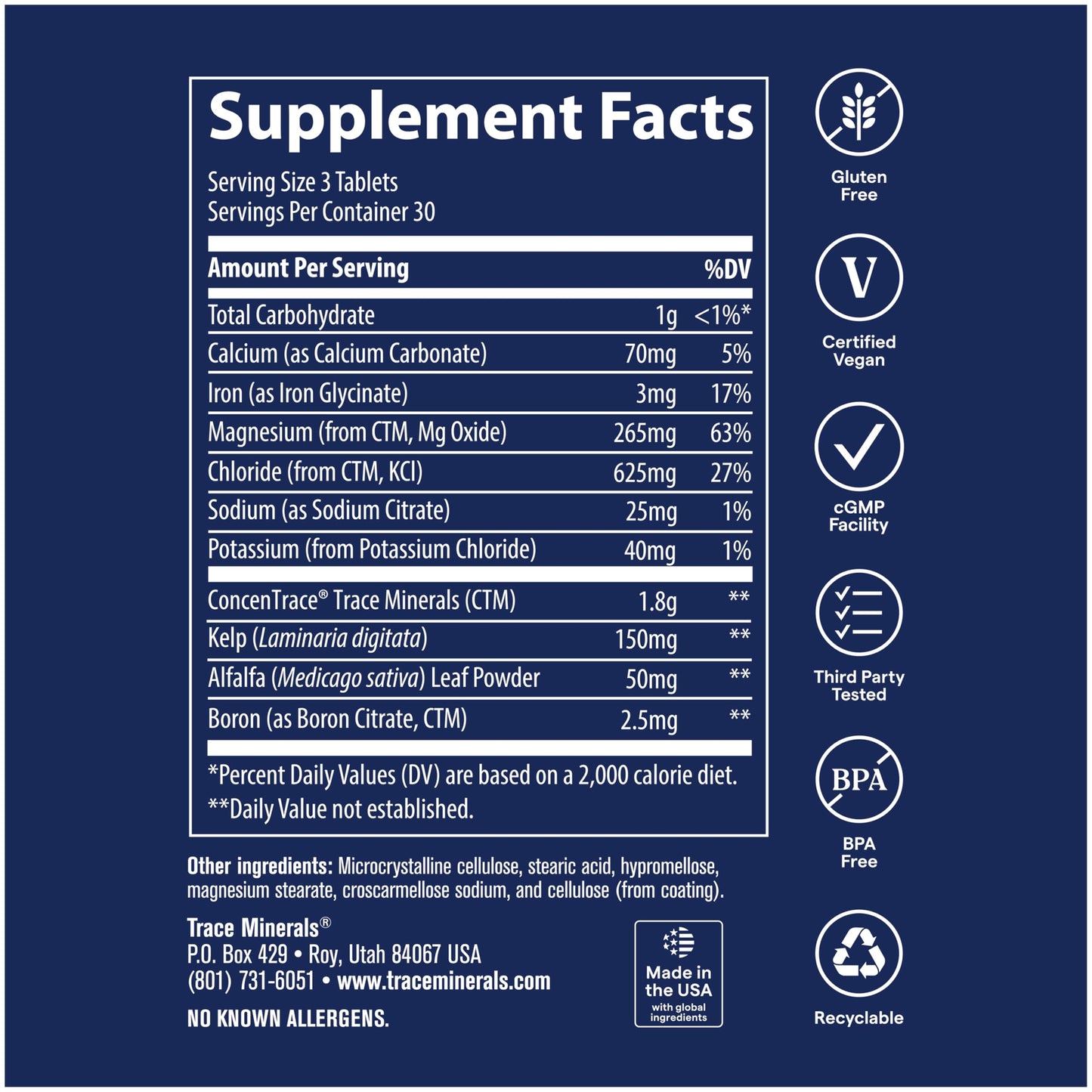 Trace Minerals Research Concentrace Mineral Tabs 90 Tablets