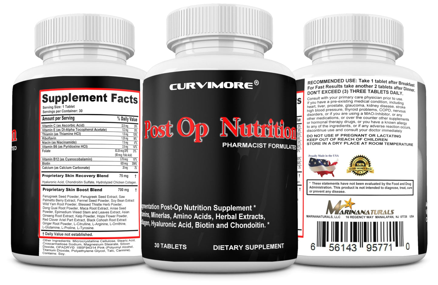 CURVIMORE Post OP Nutrition Tablets - 30 Count
