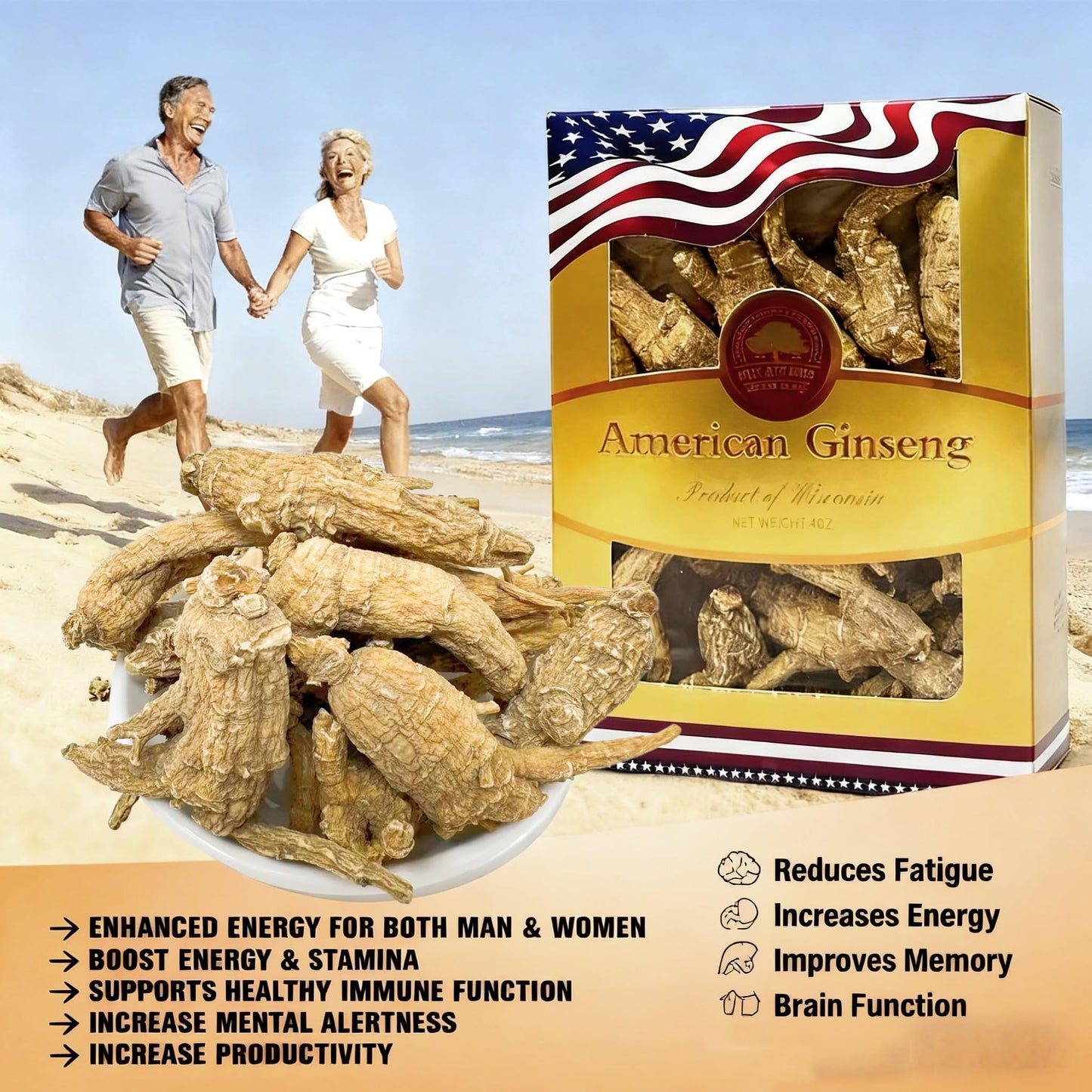 DABC OAK LAND American Wisconsin Ginseng Root Tablet 4 Tablets