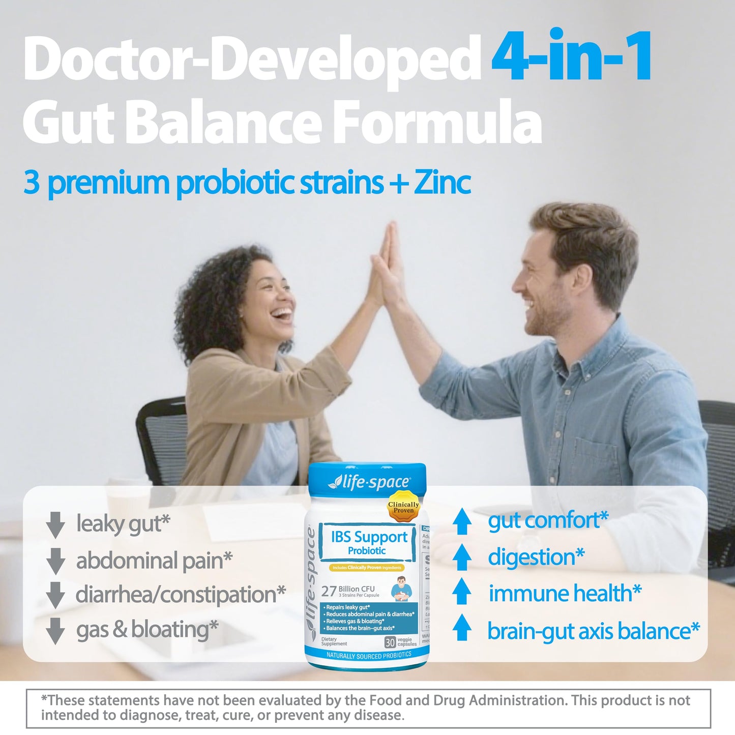 Life-Space IBS Support Probiotic Capsule, 27 Billion CFU, 30 Capsules
