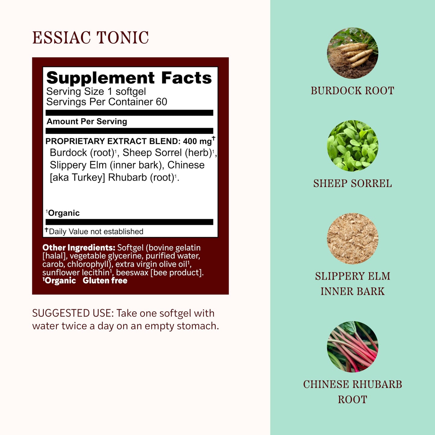Herbs Etc. Essiac Tonic Softgels 60 Count